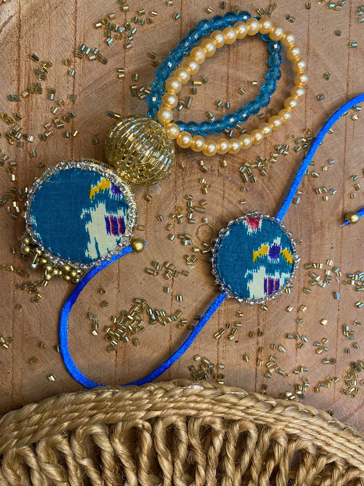 Silk Patola Bracelet Couple Rakhis