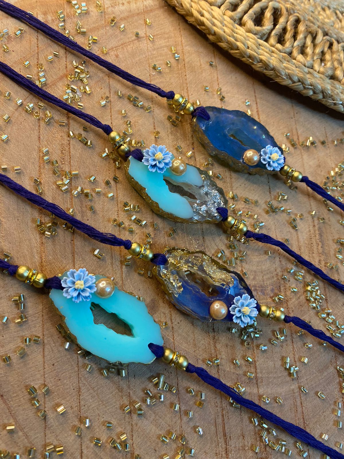 Resin Bhai Single Rakhi {set of 2}
