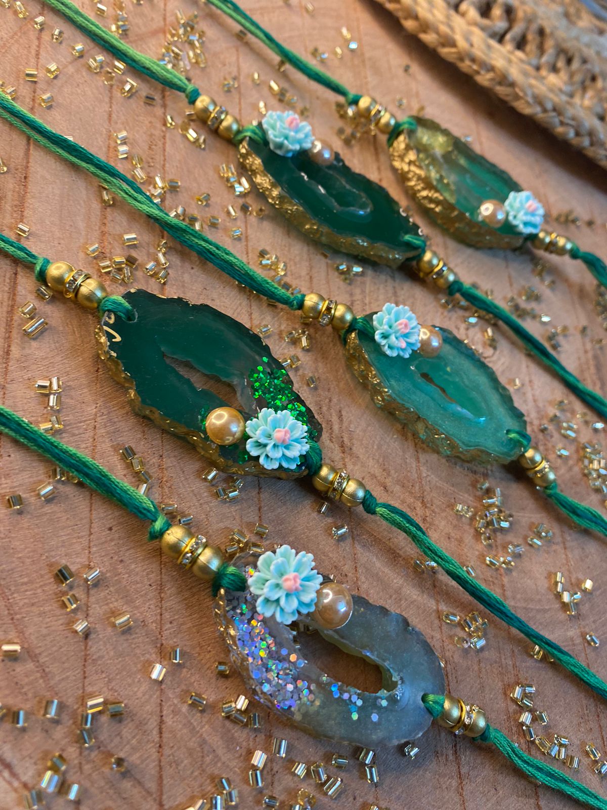 Resin Bhai Single Rakhi {set of 2}