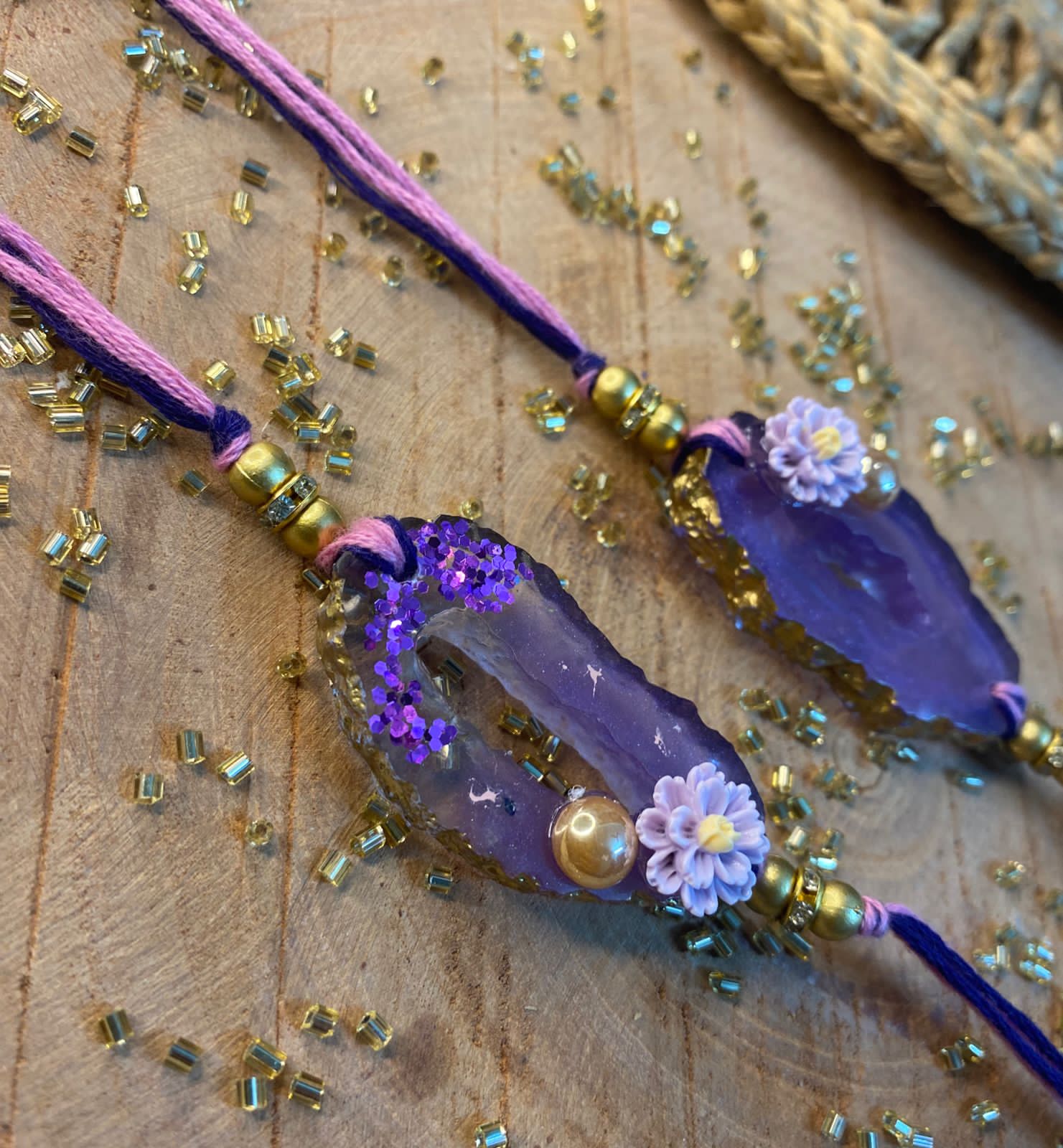 Resin Bhai Single Rakhi {set of 2}