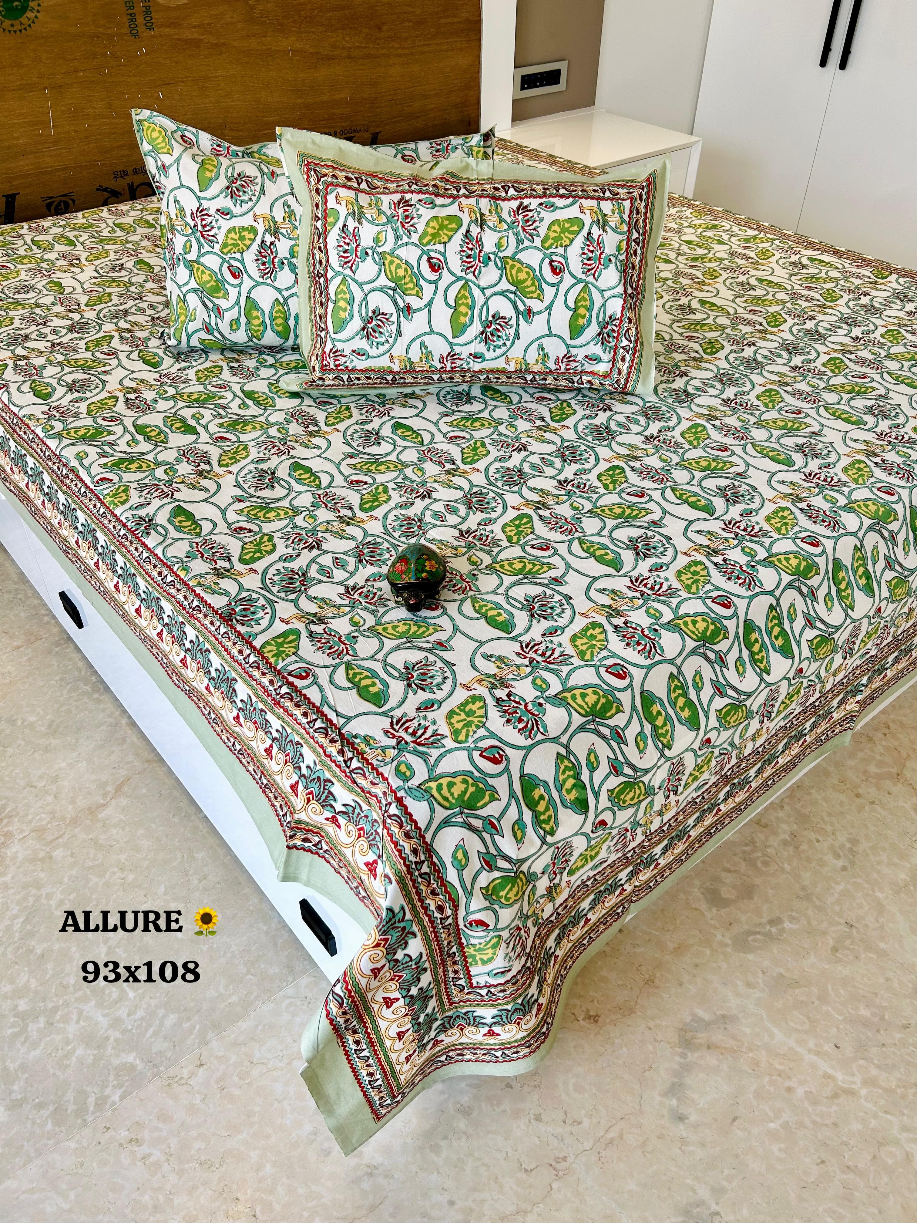 Noor Mahel Bedsheet Set | 93 × 108 inches | 100% Cotton
