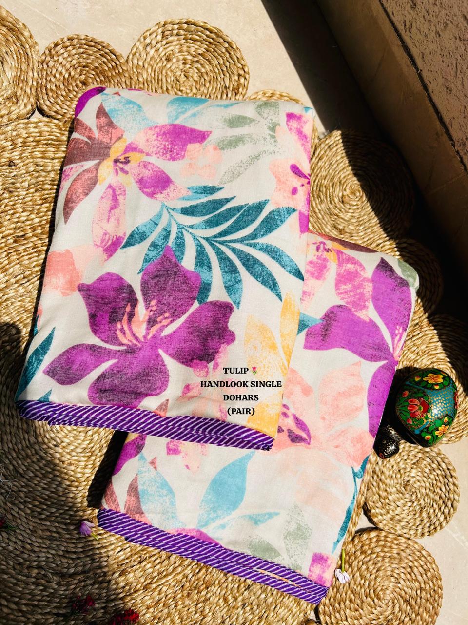 Chandni  Mulmul - Reversible AC Cotton Dohar Pair