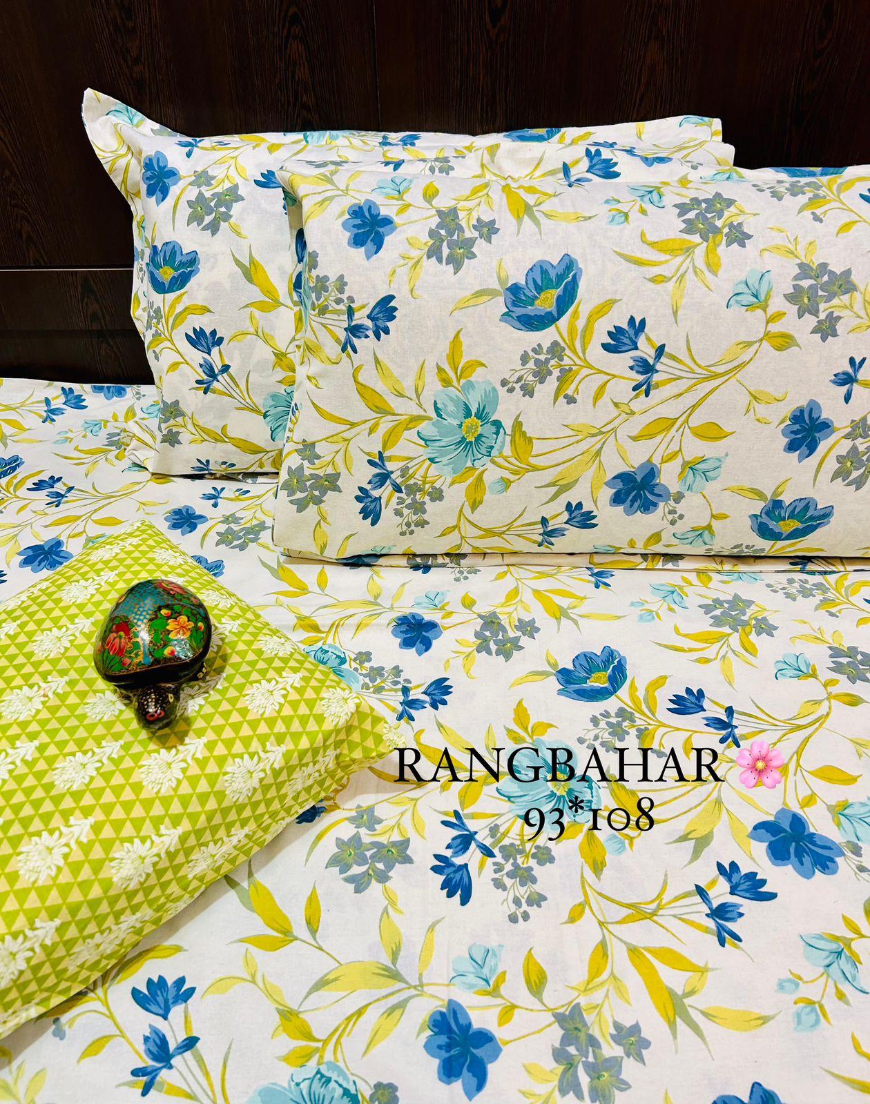 Bloom Handblock Bedsheet Set | 93 × 108 inches | 100% Cotton