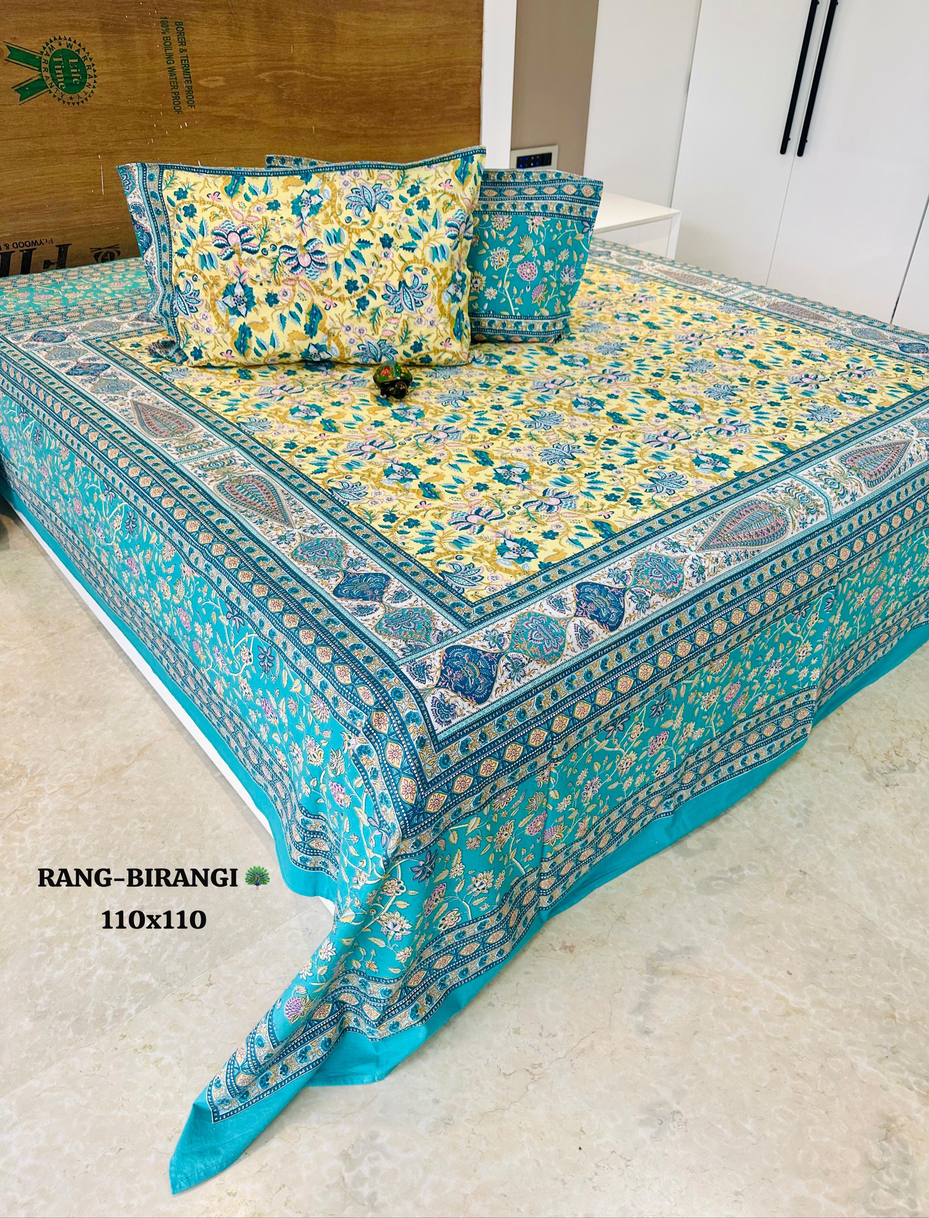 King - Size Cotton Bedsheet Set