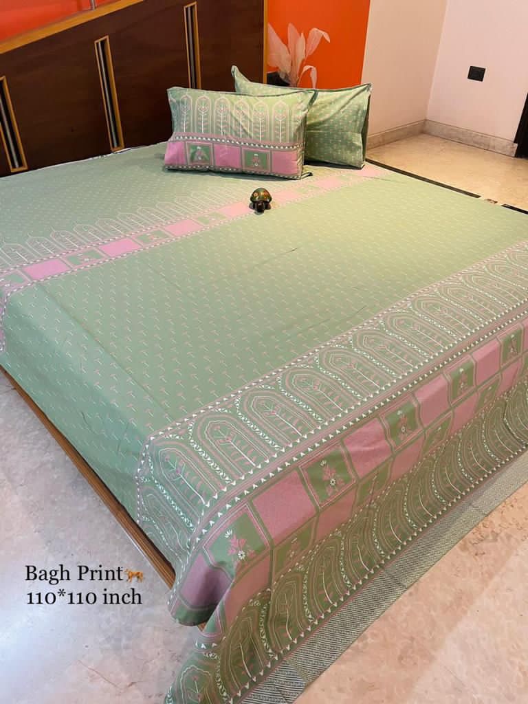 Grandeur Jumbo King Bedsheet Set |110x110 inches | 100% Cotton