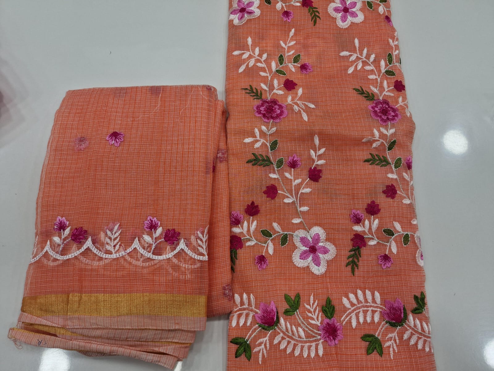 Exclusive Premium Quality Kota Doria Embroidered Salwar Suit