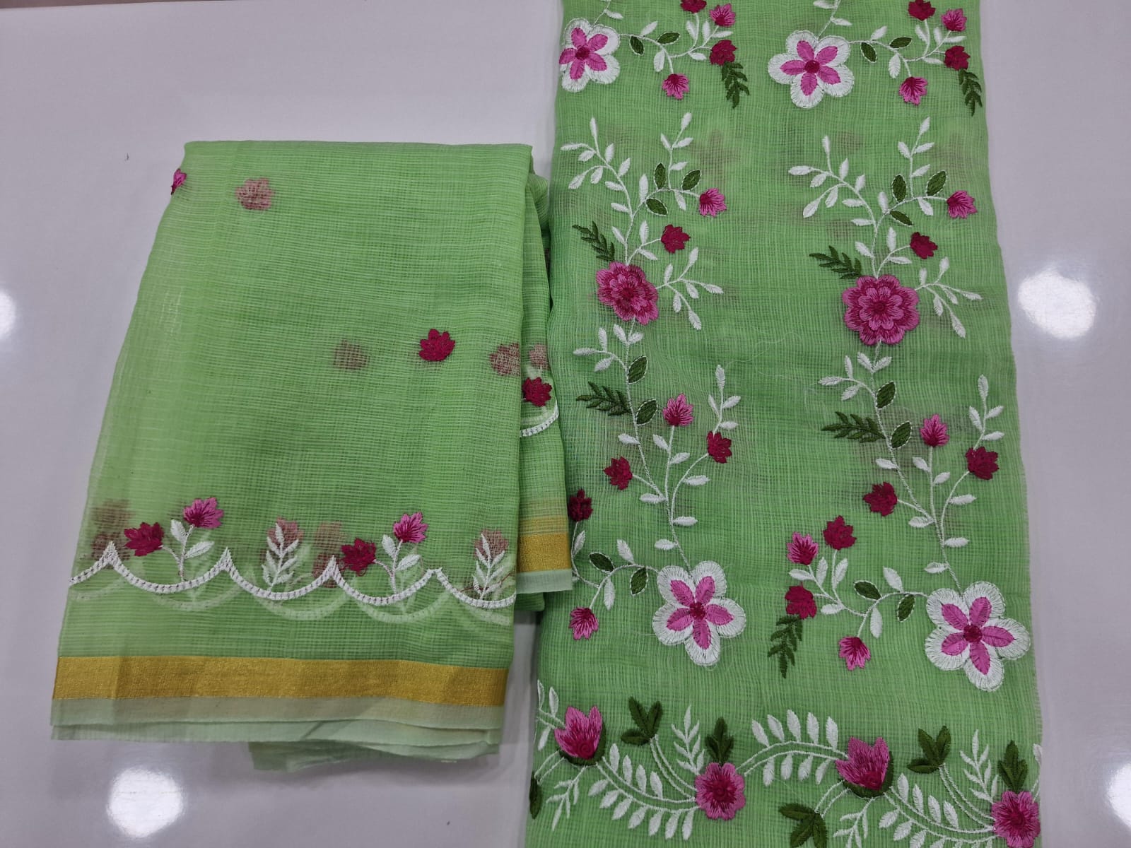 Exclusive Premium Quality Kota Doria Embroidered Salwar Suit