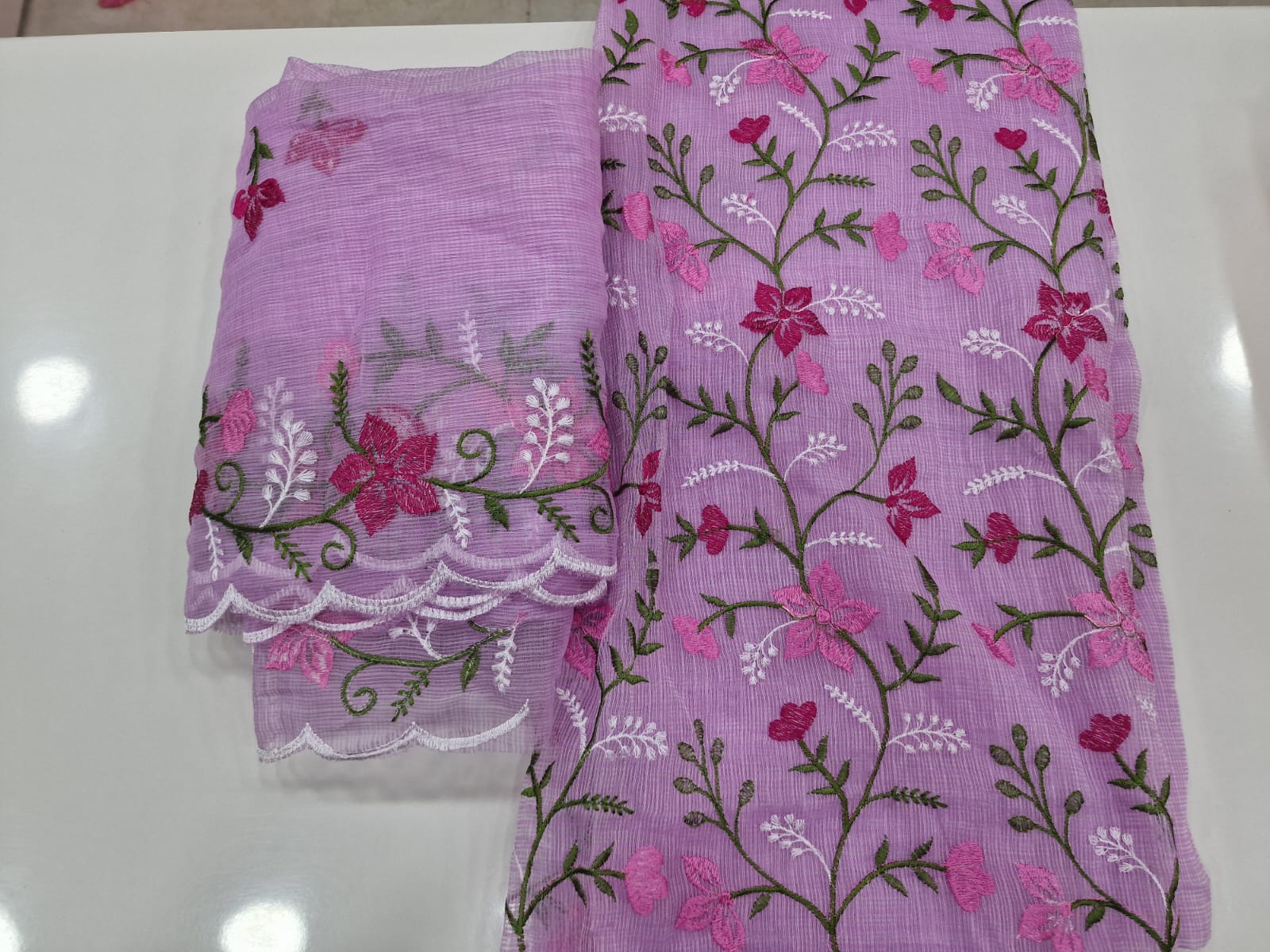 Exclusive Premium Quality Kota Doria Embroidered Salwar Suit