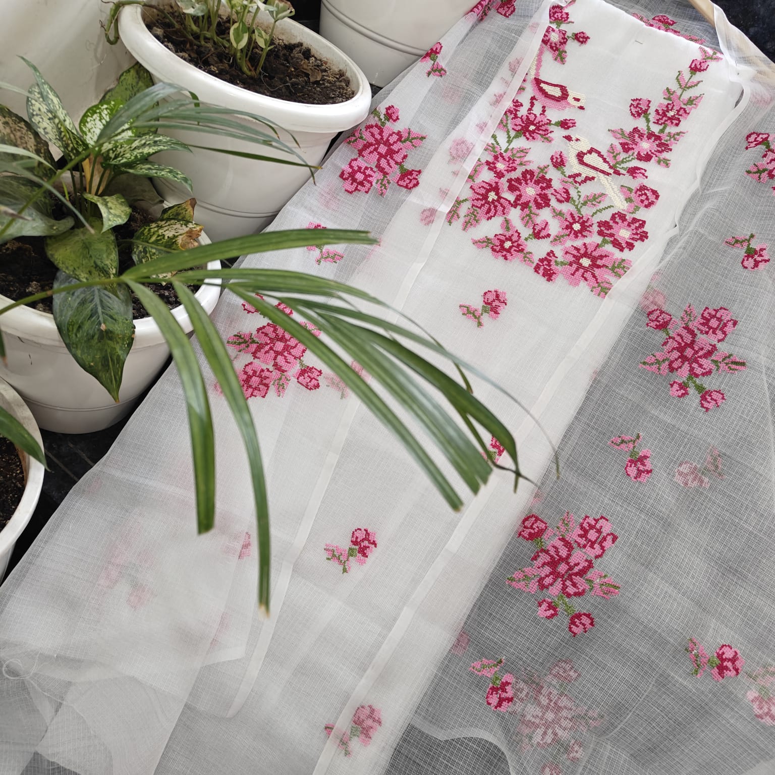 Exclusive Premium Quality Kota Doria Embroidered Salwar Suit