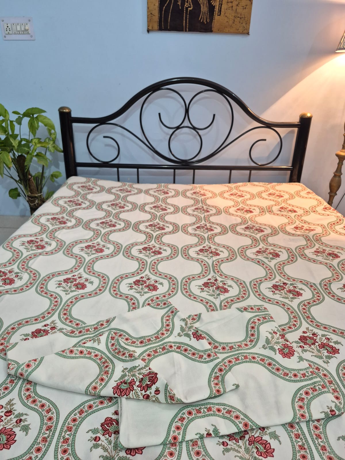 Shahi Angan  Bedcover Set Slub Cotton SuperKing Size