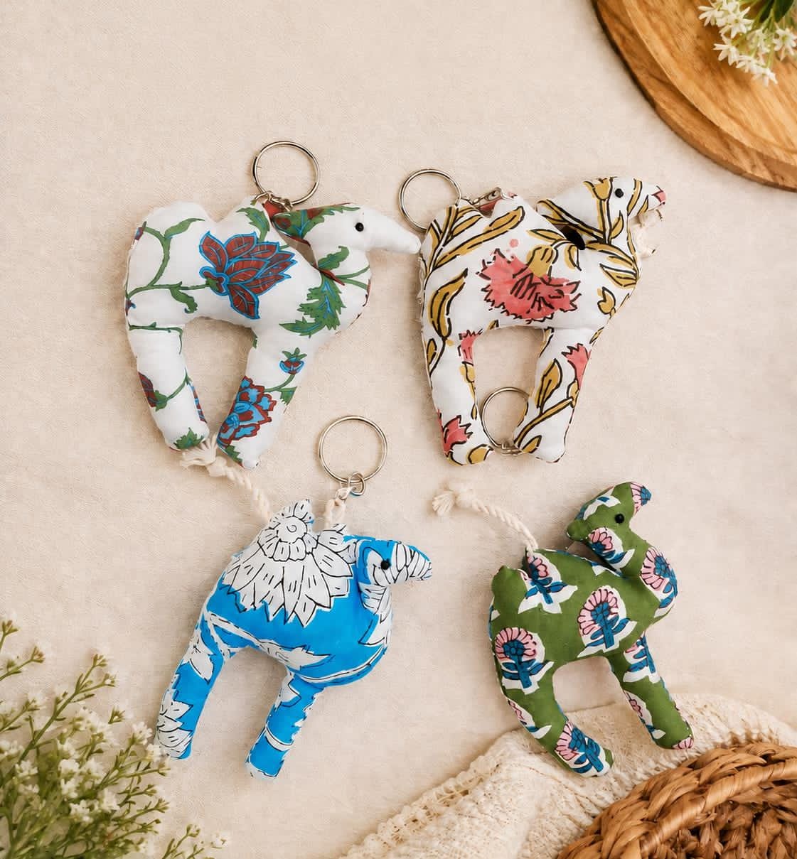 Handmade Upcycled Fabric Keyring