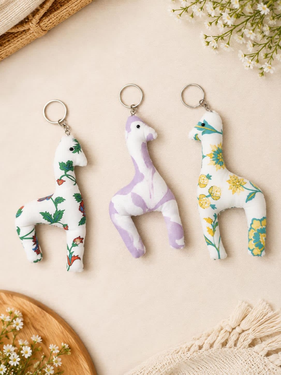 Handmade Upcycled Fabric Keyring
