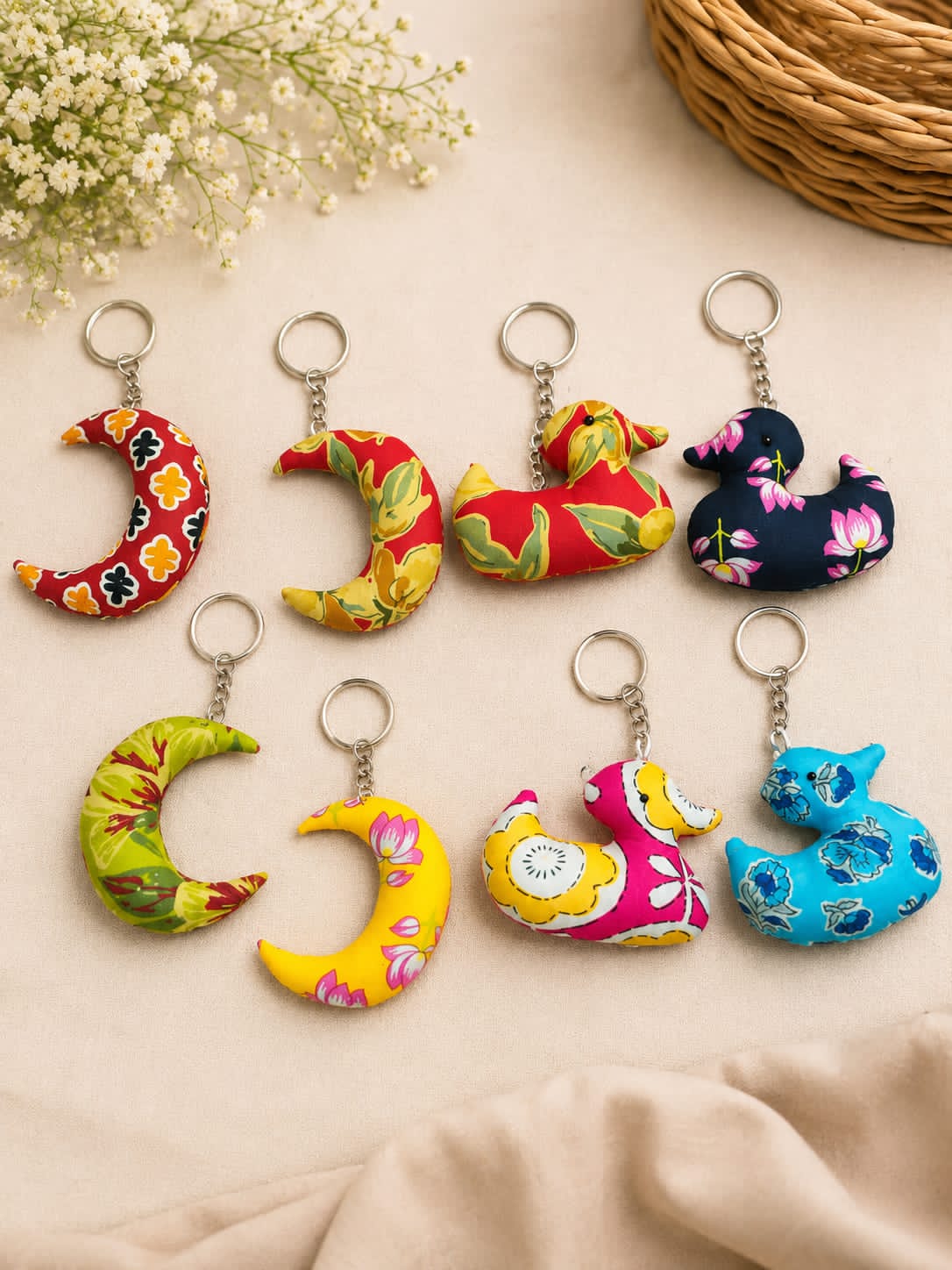 Handmade Upcycled Fabric Keyring