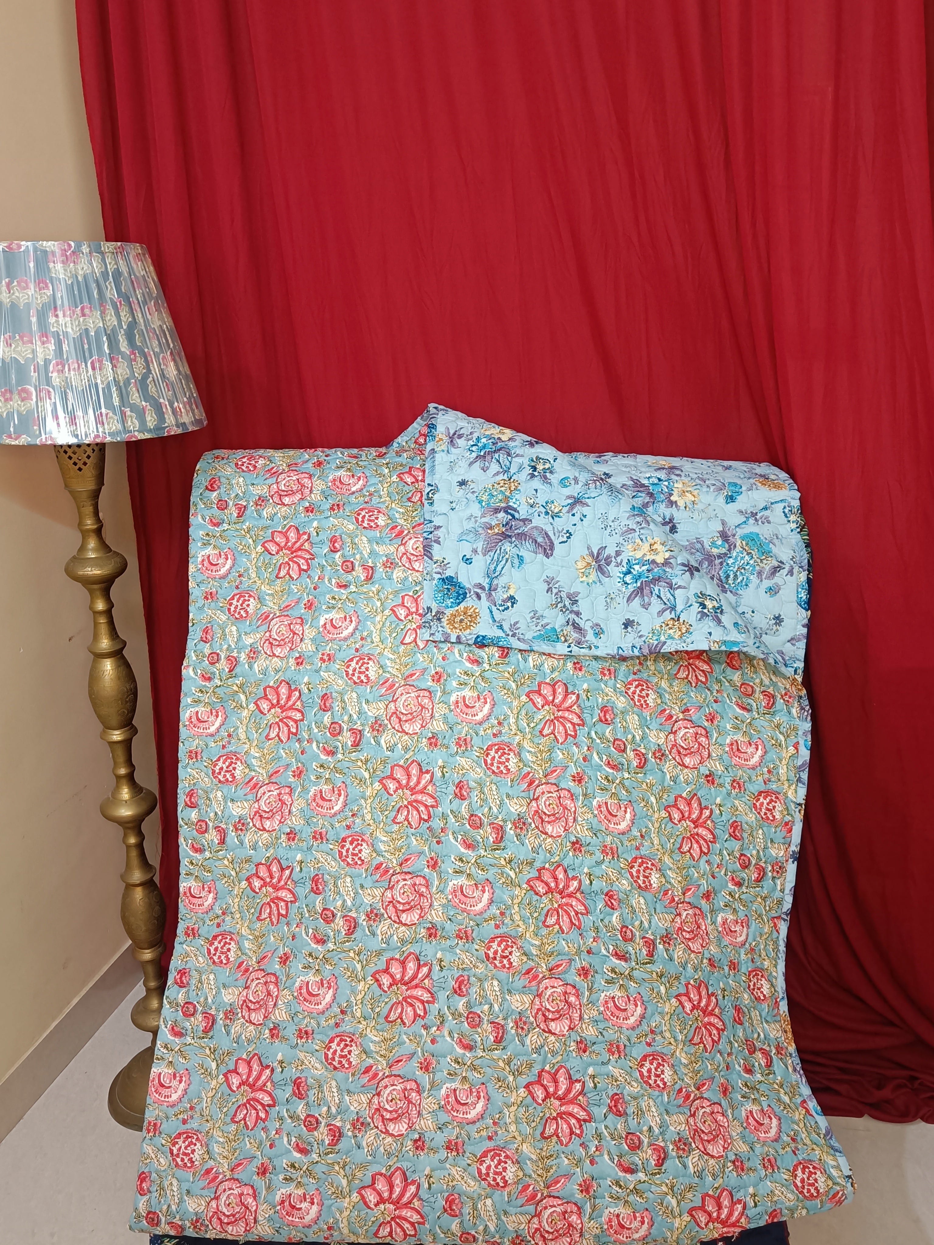 Nirali Quilted Reversible Comforter - Queen Bed