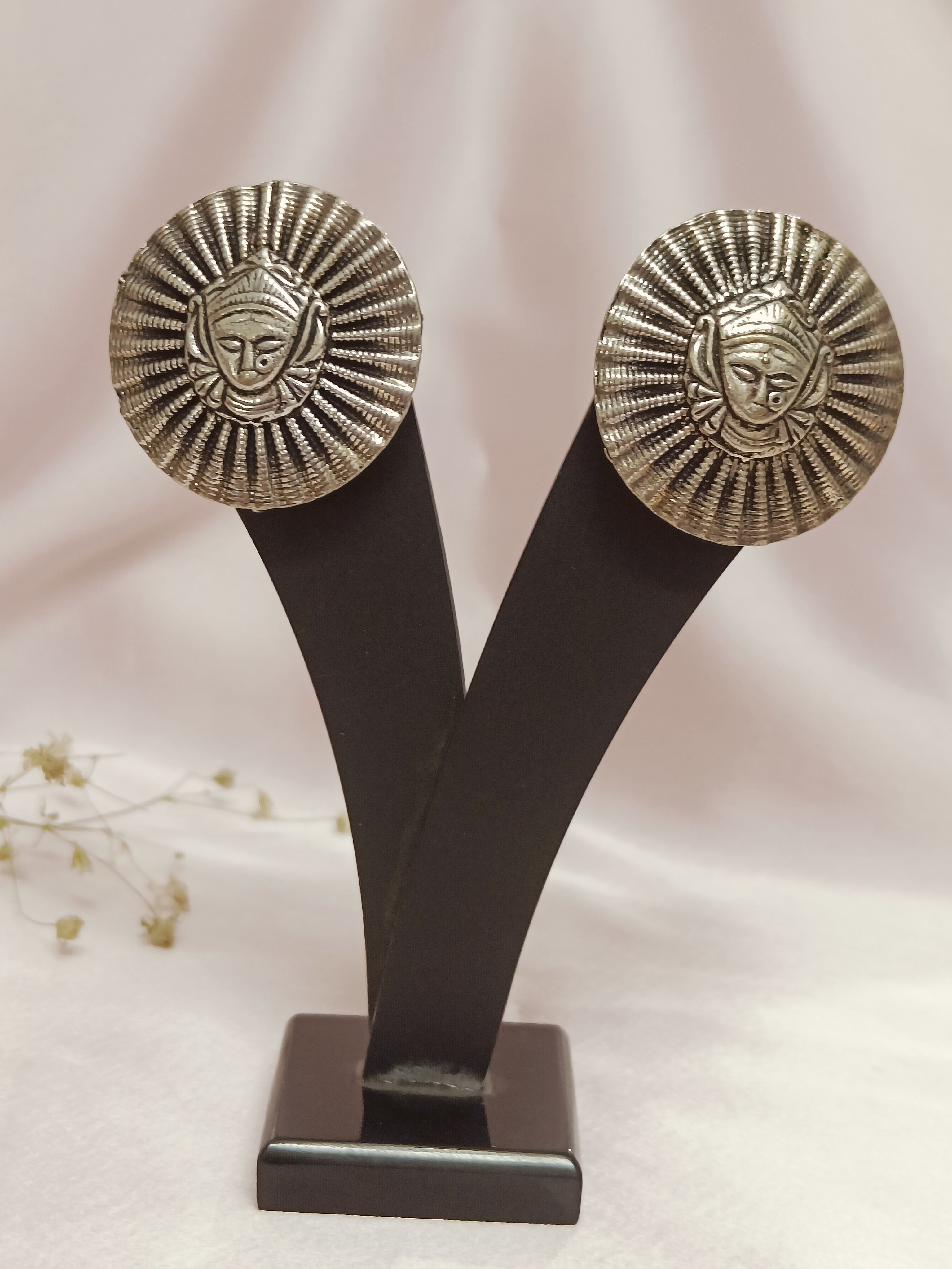 Jai Kali Oxidized Stud Earrings