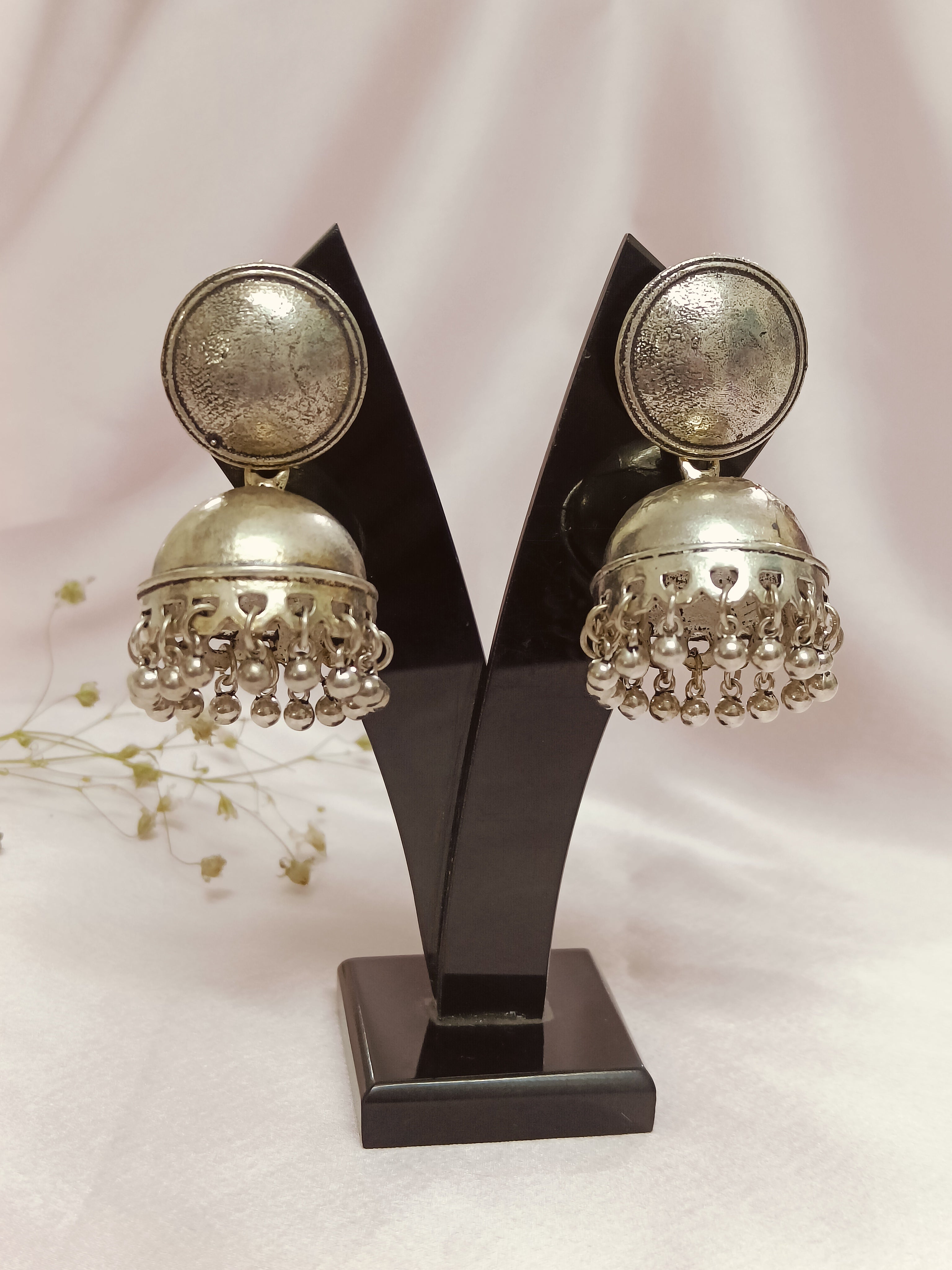 Roopali Oxidized Jhumki Earrings