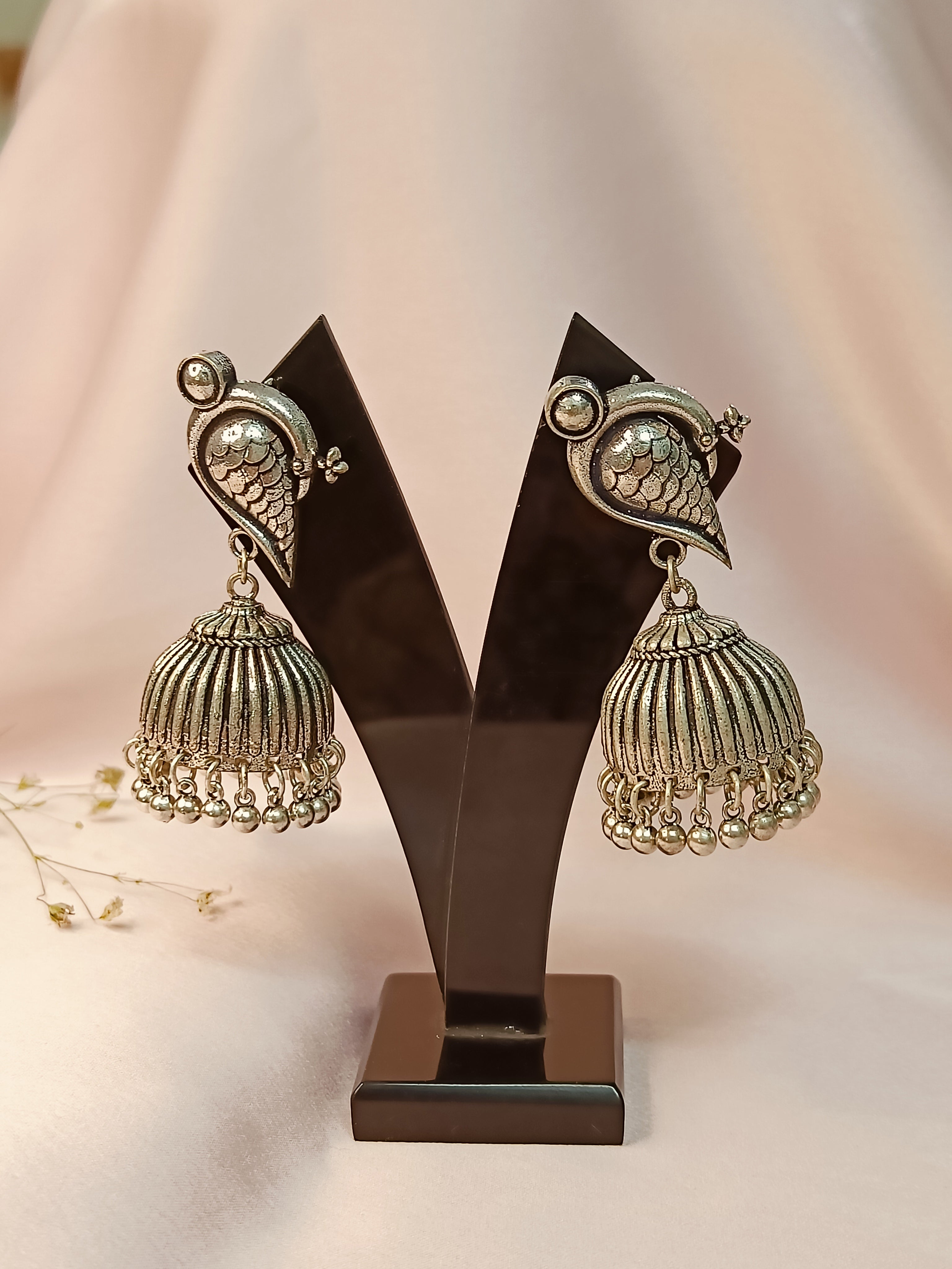 Mayuri Oxidized Jhumki Earrings