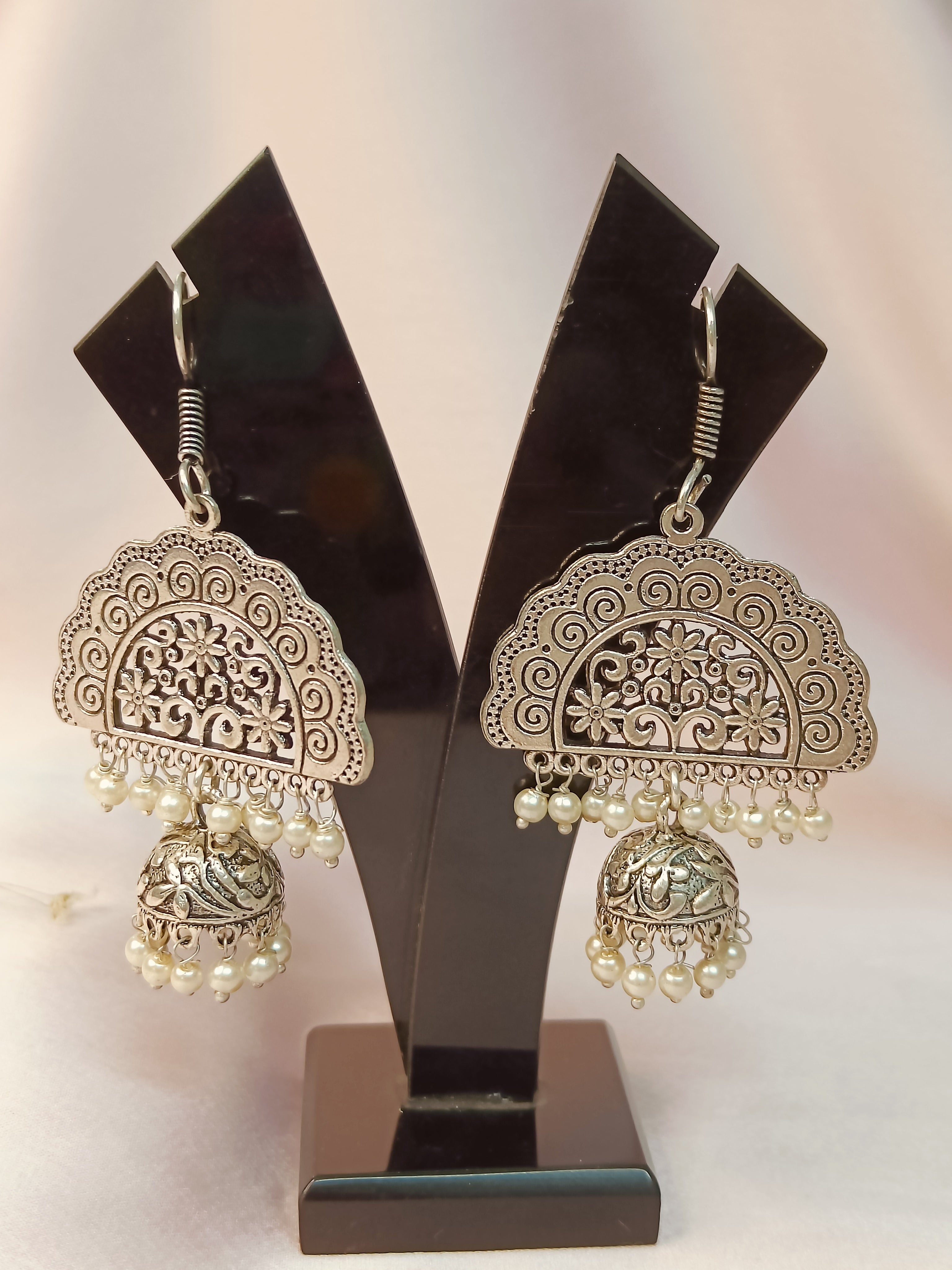 Kavi Moti Oxidized Earrings