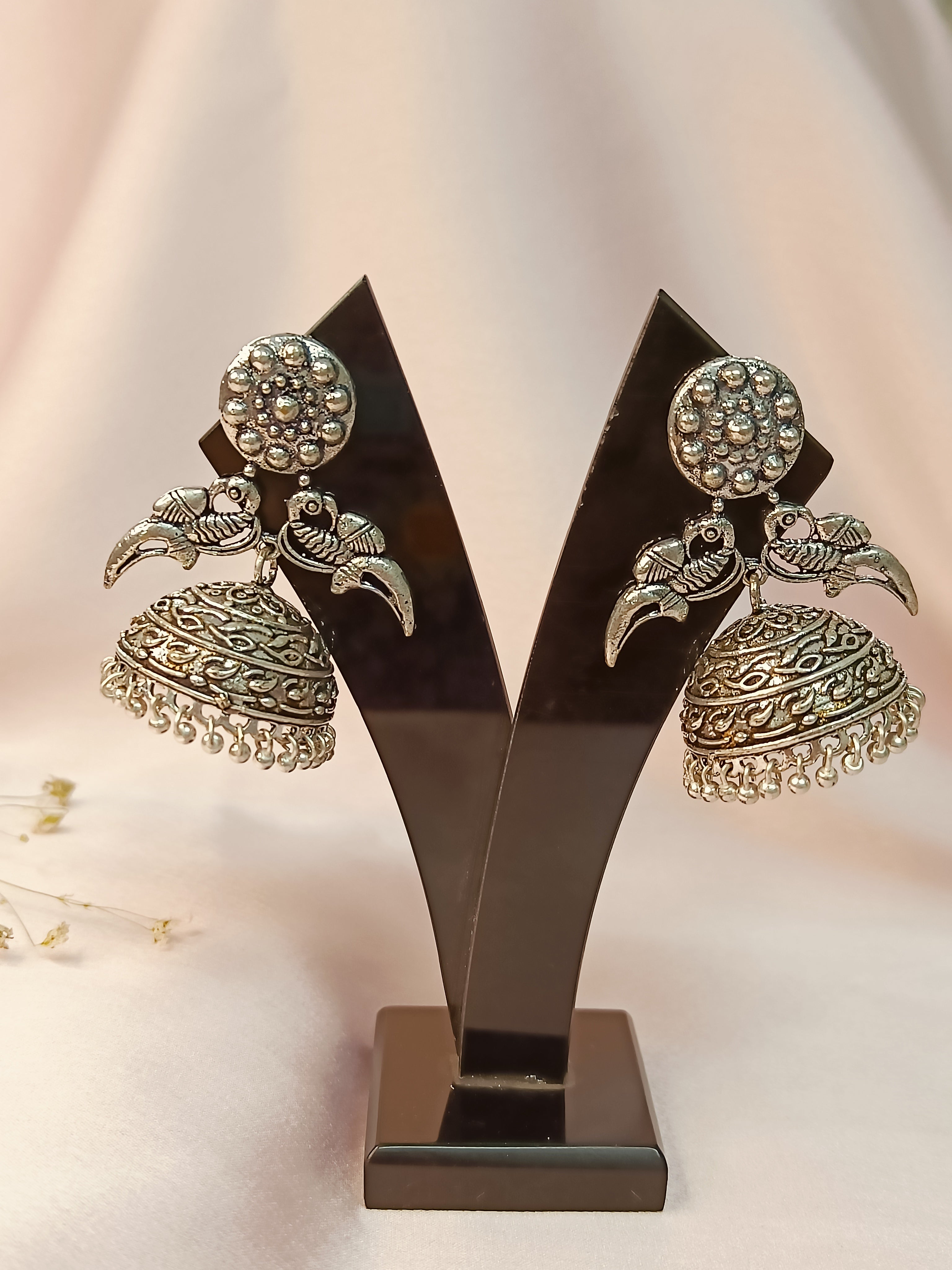 Noorika Oxidized Jhumki Earrings