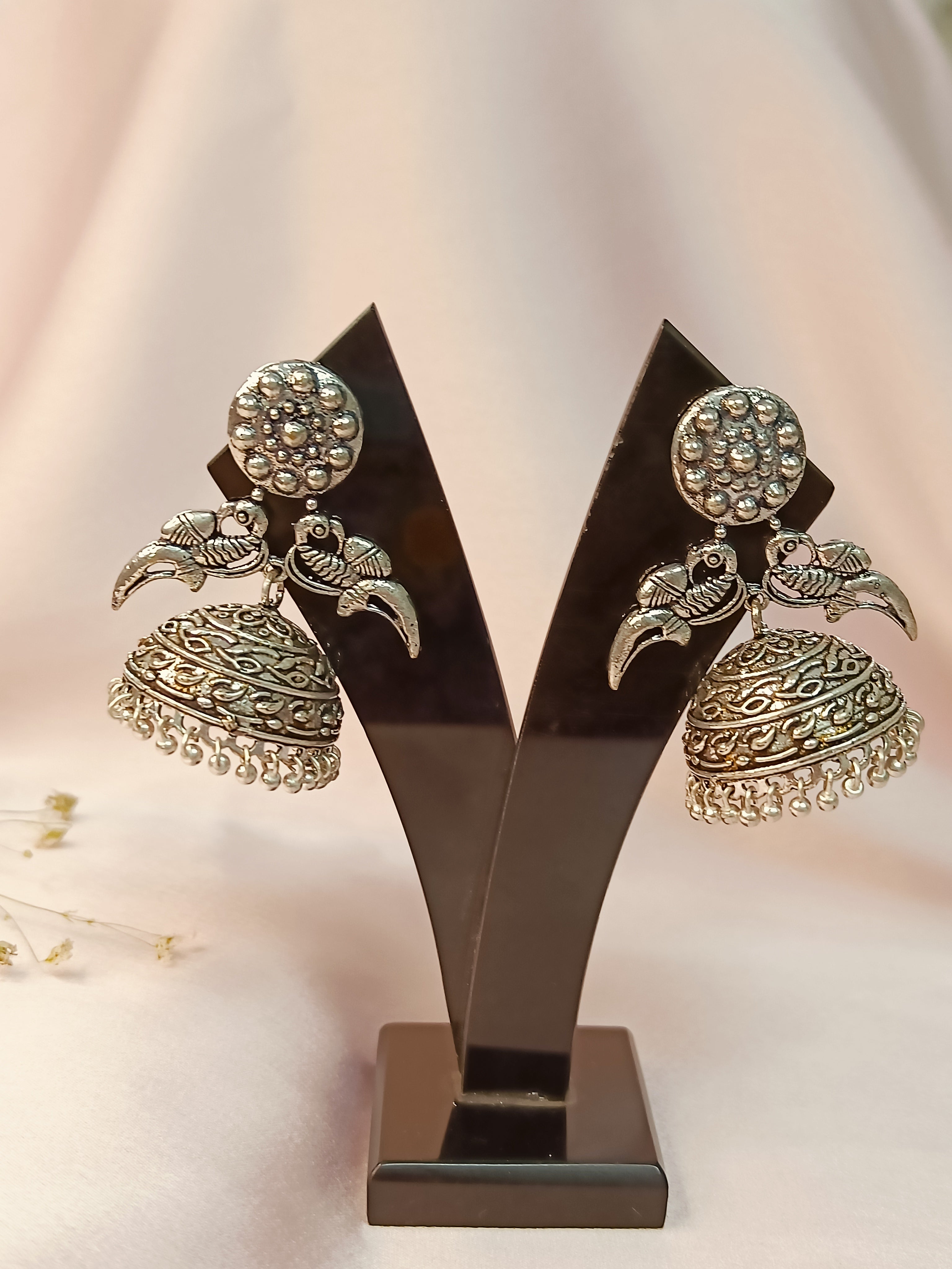 Noorika Oxidized Jhumki Earrings