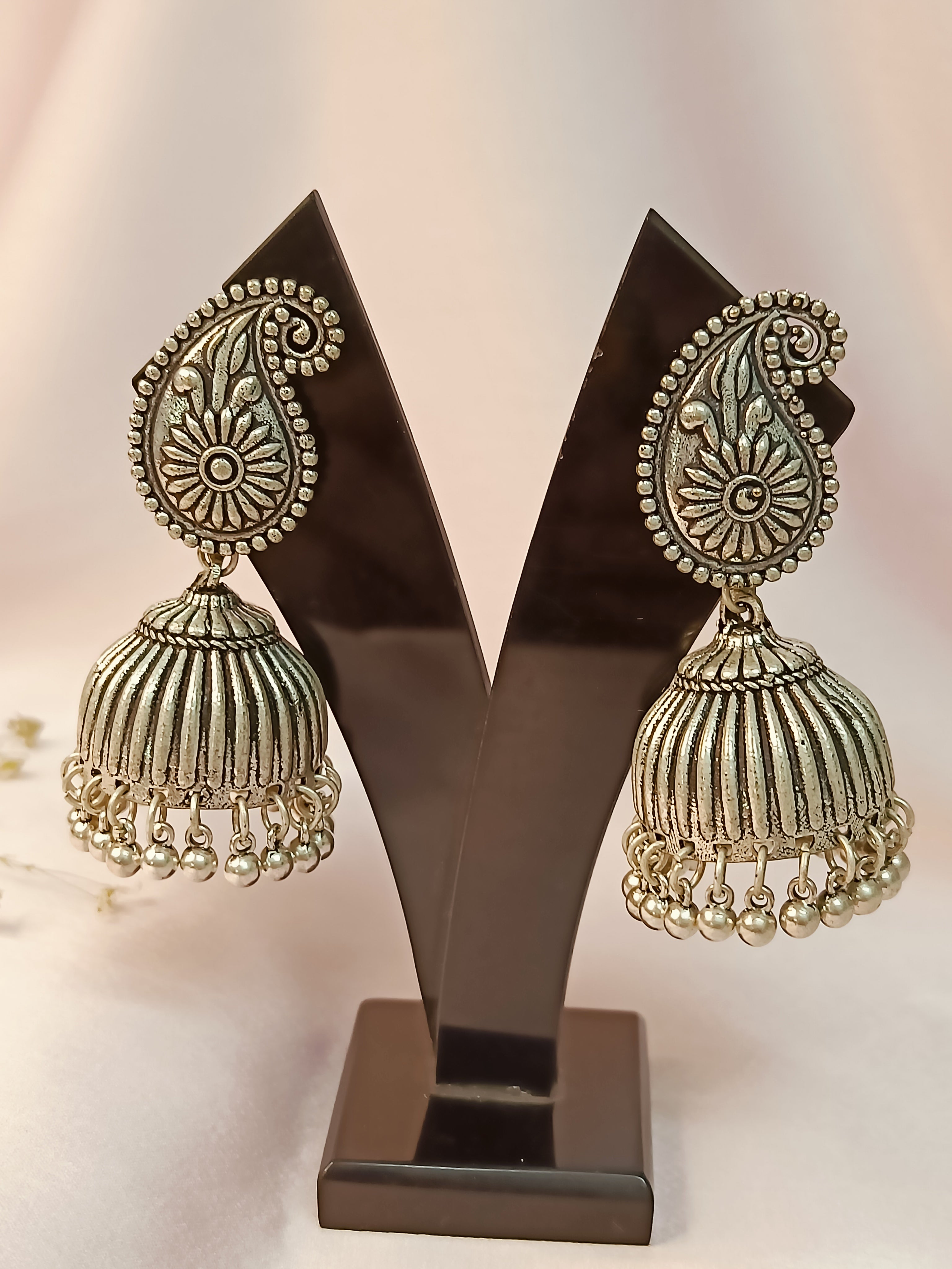 Kumud Oxidized Jhumki Earrings