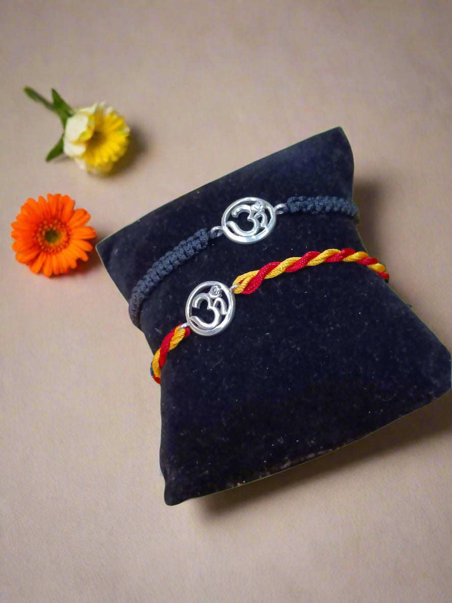 OM Band Silver 92.5 Rakhi {Combo}