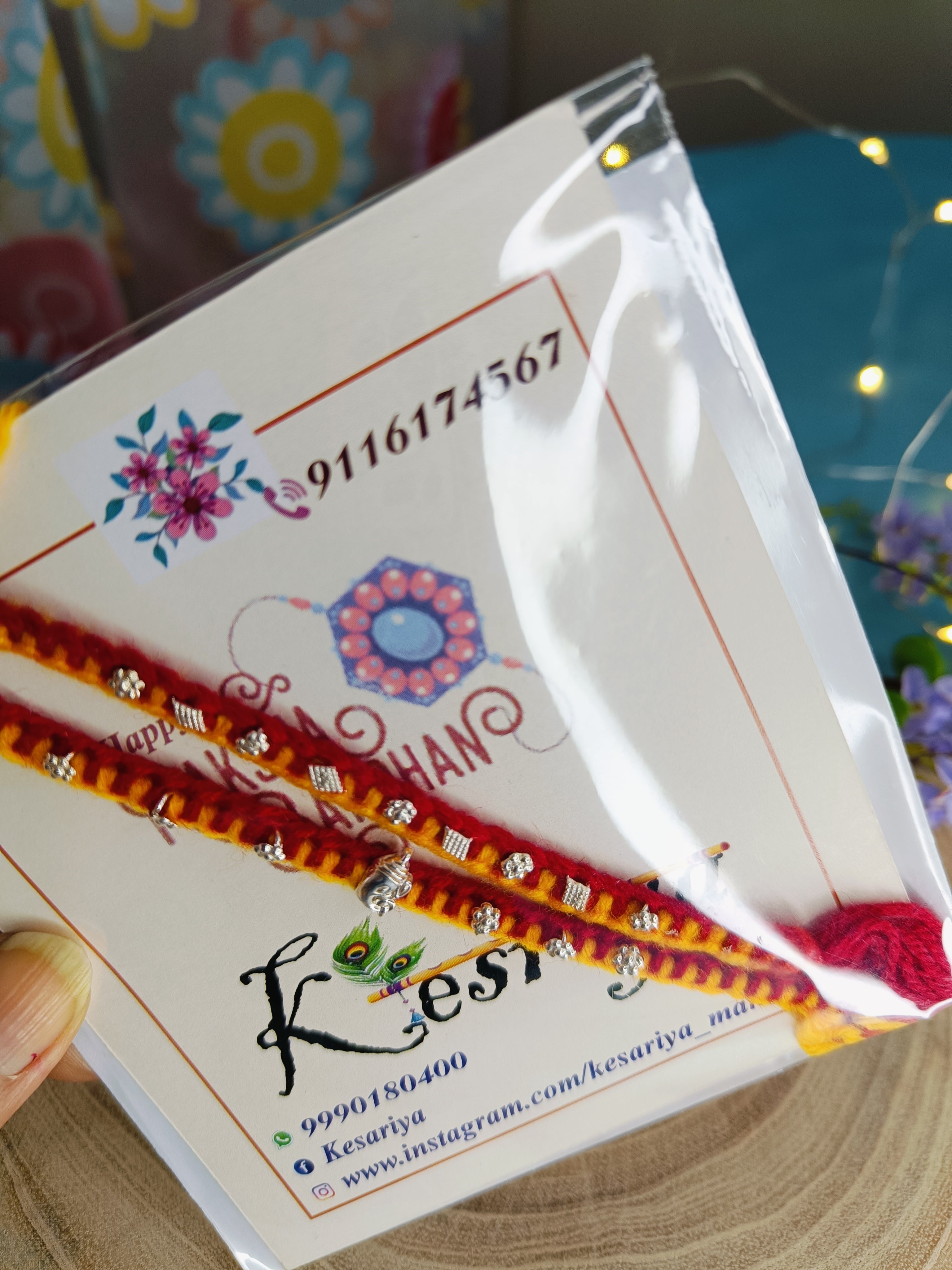 Minimal Chandi  92.5 % Rakhi {combo of 2}