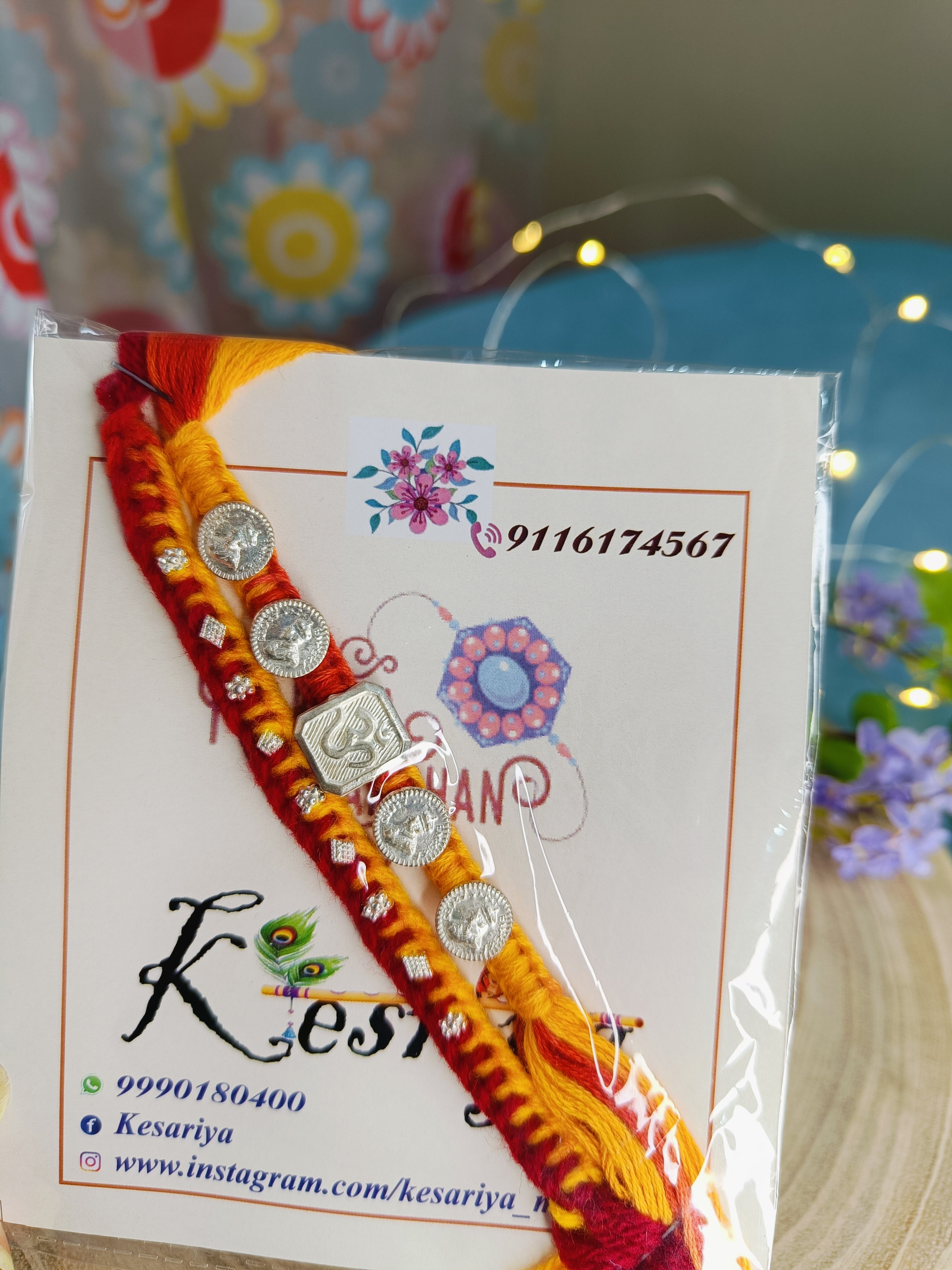 Minimal Chandi Silver 92.5% Rakhi {Combo of 2}