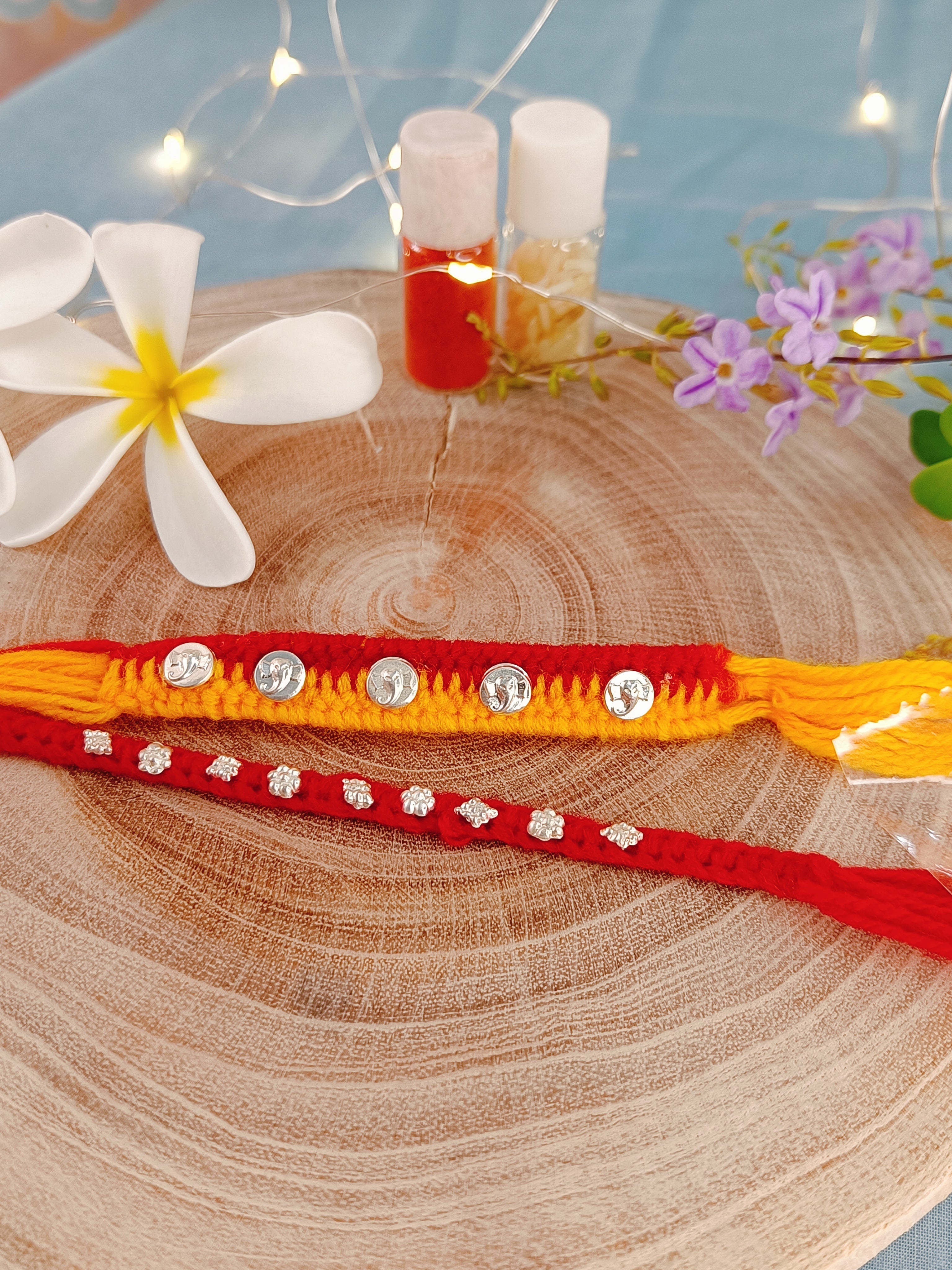 Minimal Chandi  92.5 % Rakhi {combo of 2}