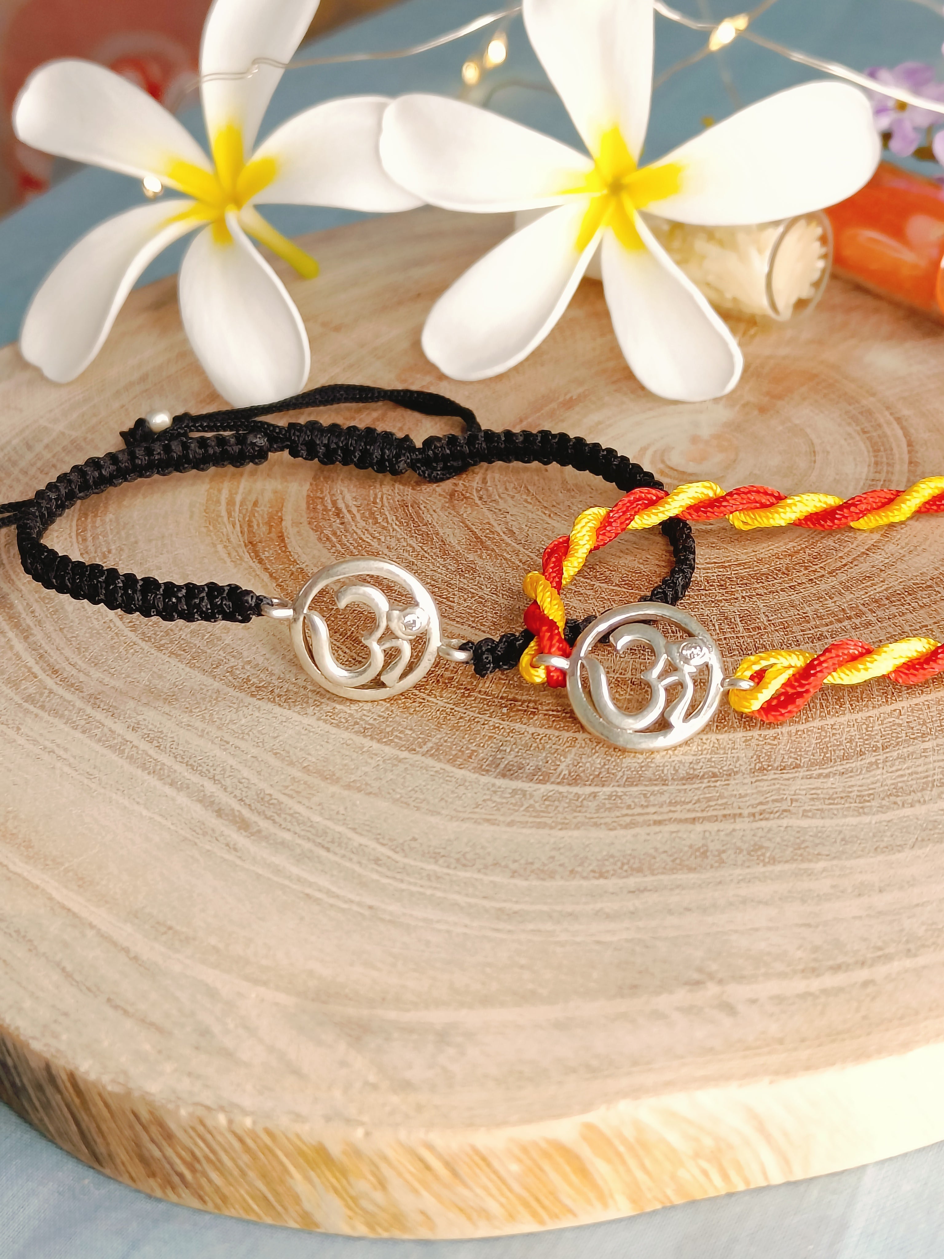OM Band Silver 92.5 Rakhi {Combo}