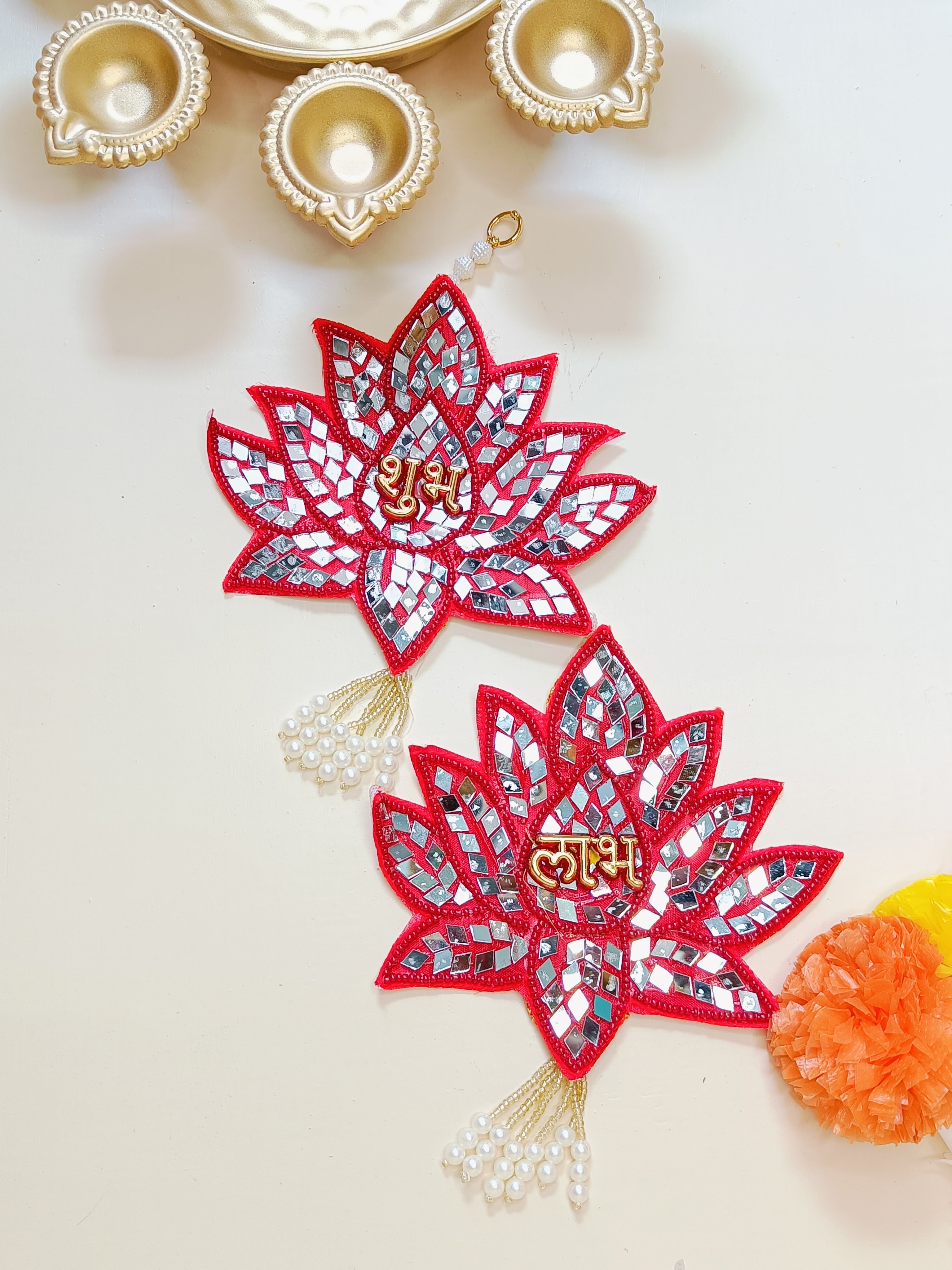 DIYA SHAPE FLOWER DECORATIVE URLI