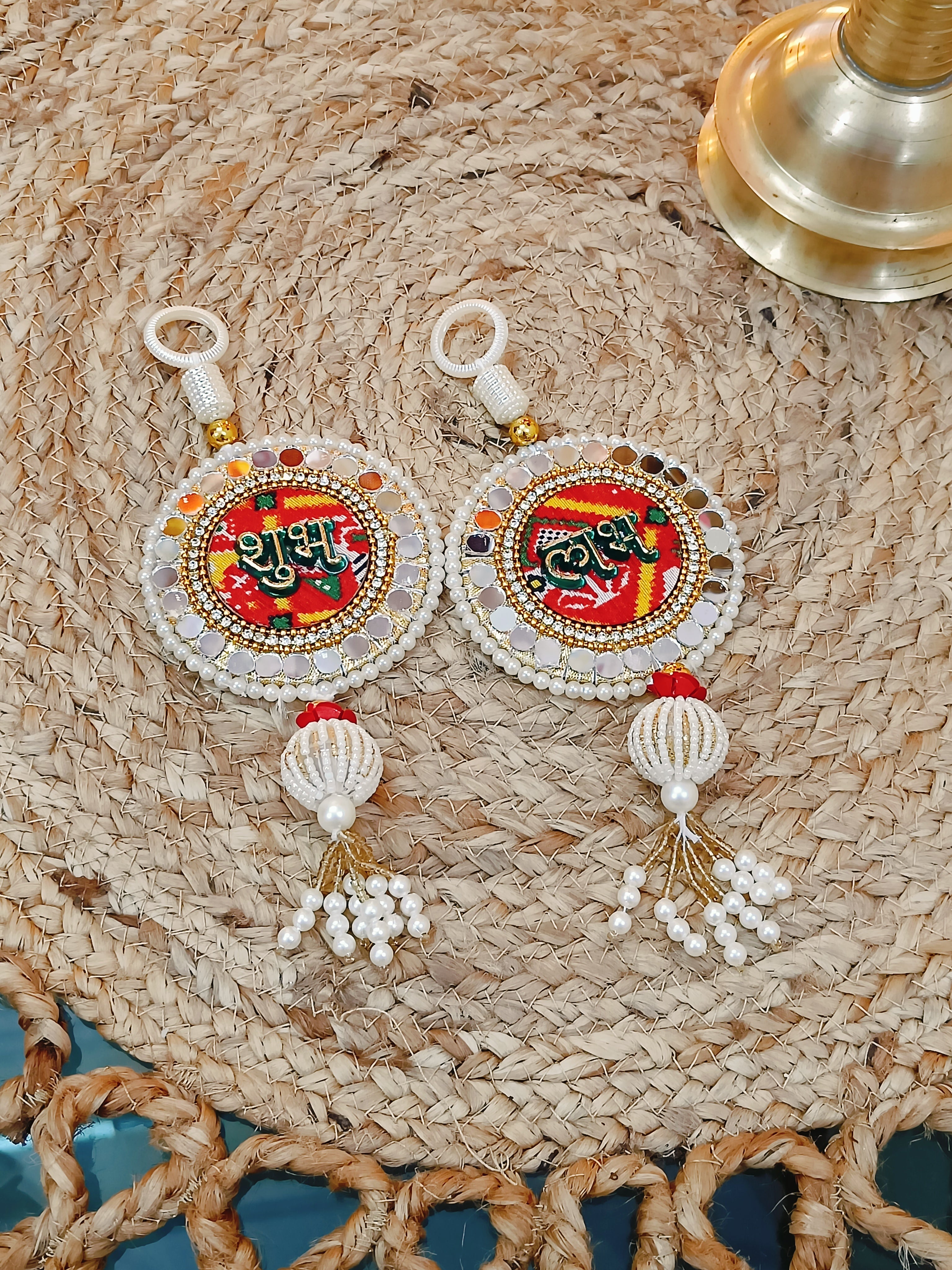 Bandhni-Glass Hanging /Danglers -Set of 2