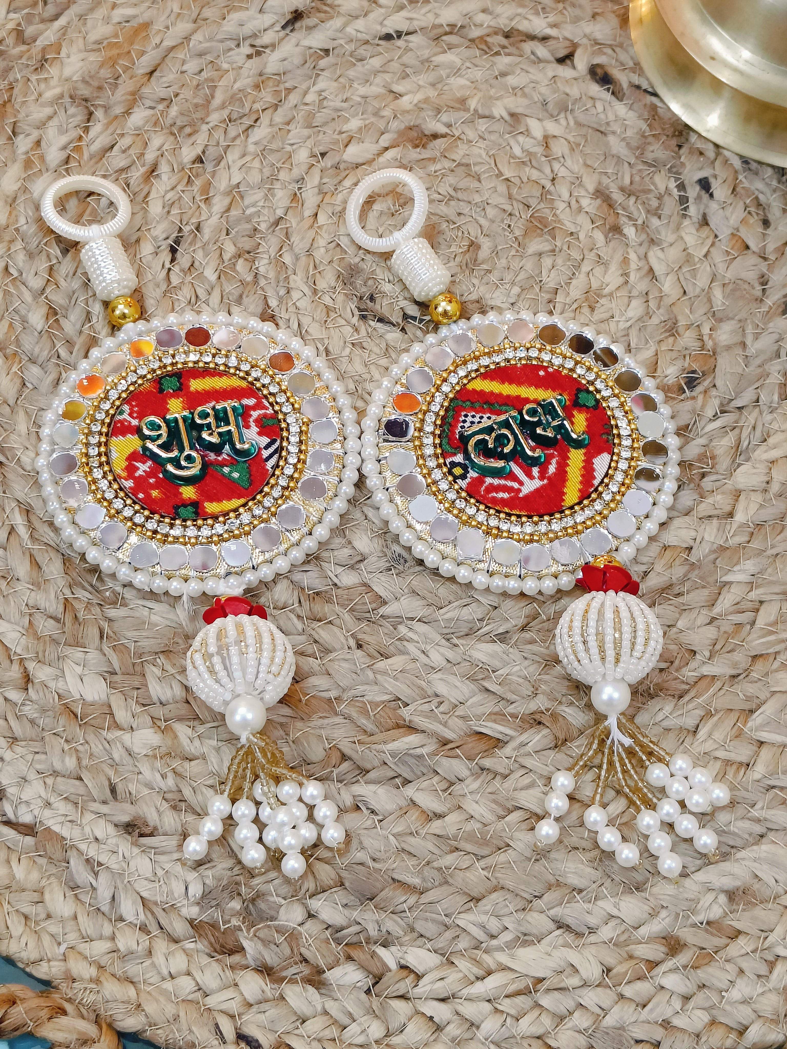 Bandhni-Glass Hanging /Danglers -Set of 2