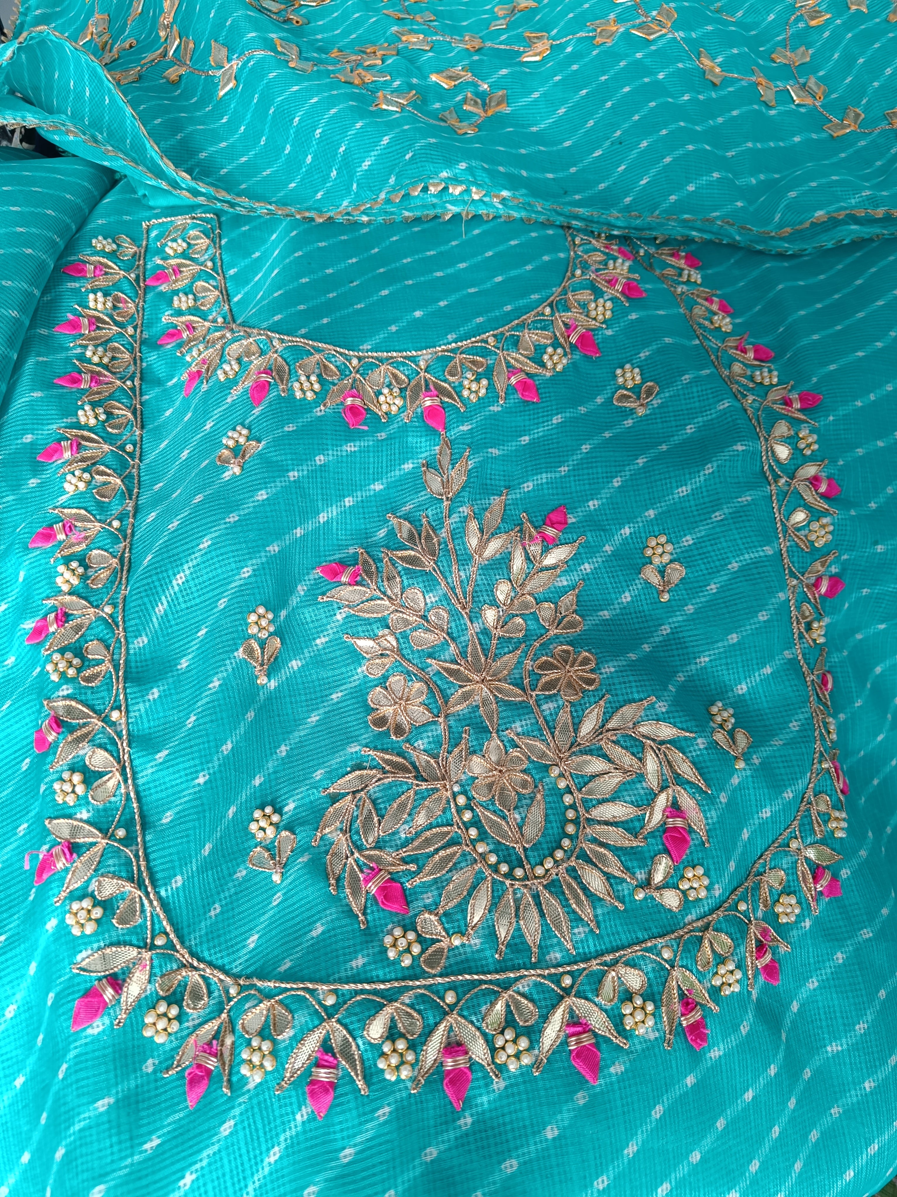 Kashmira Gota Patti Kota Doriya Silk Suit
