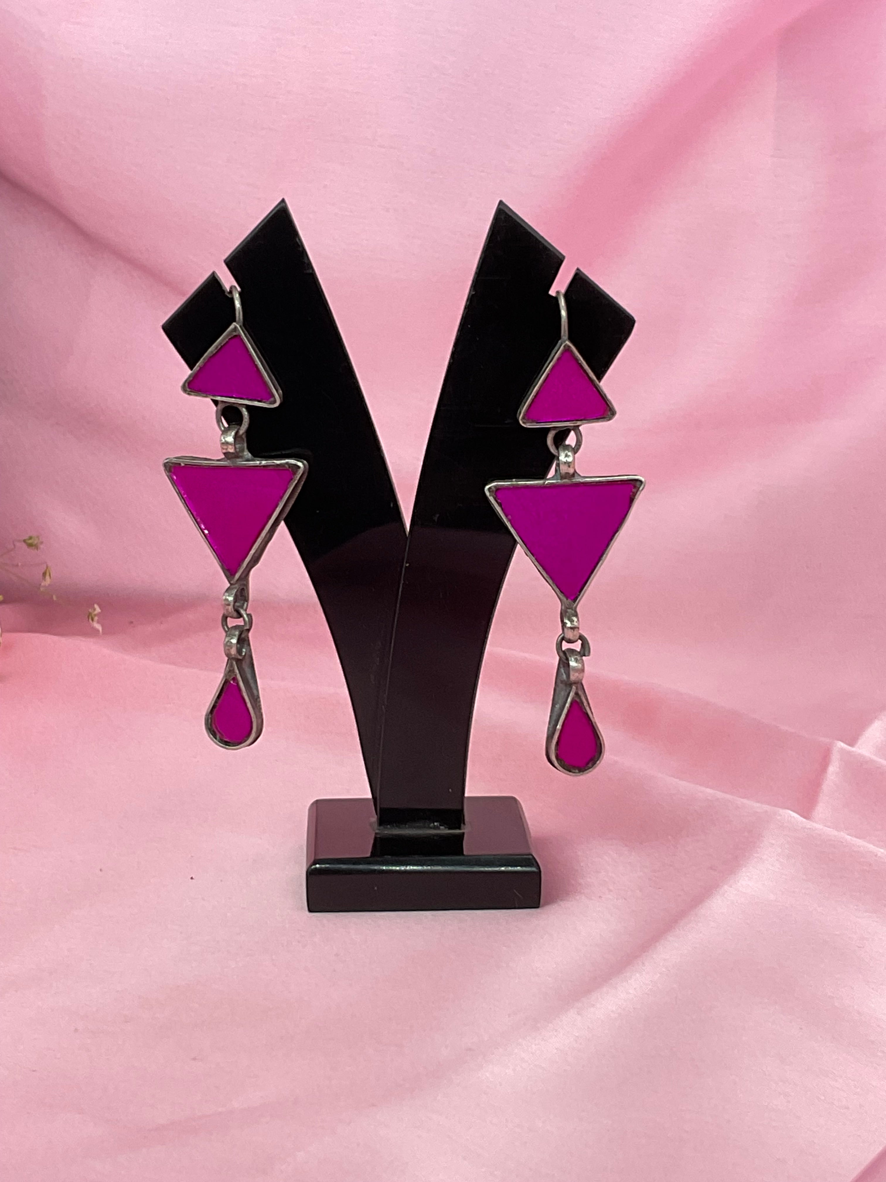 Glass Banjara 92.5 Oxidised Earrings