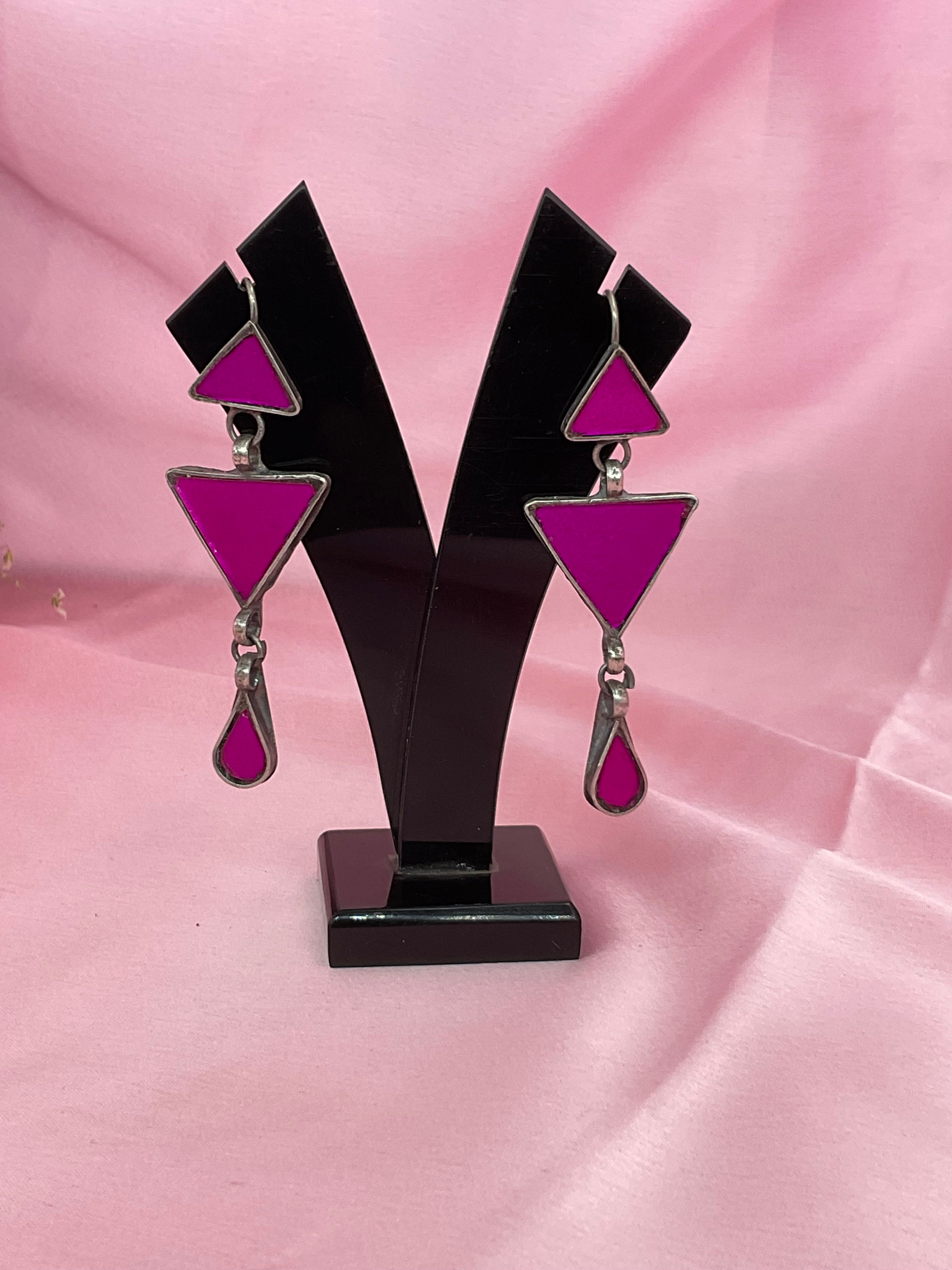 Glass Banjara 92.5 Oxidised Earrings