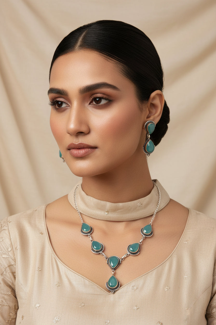 Nelima Oxidized Necklace Set