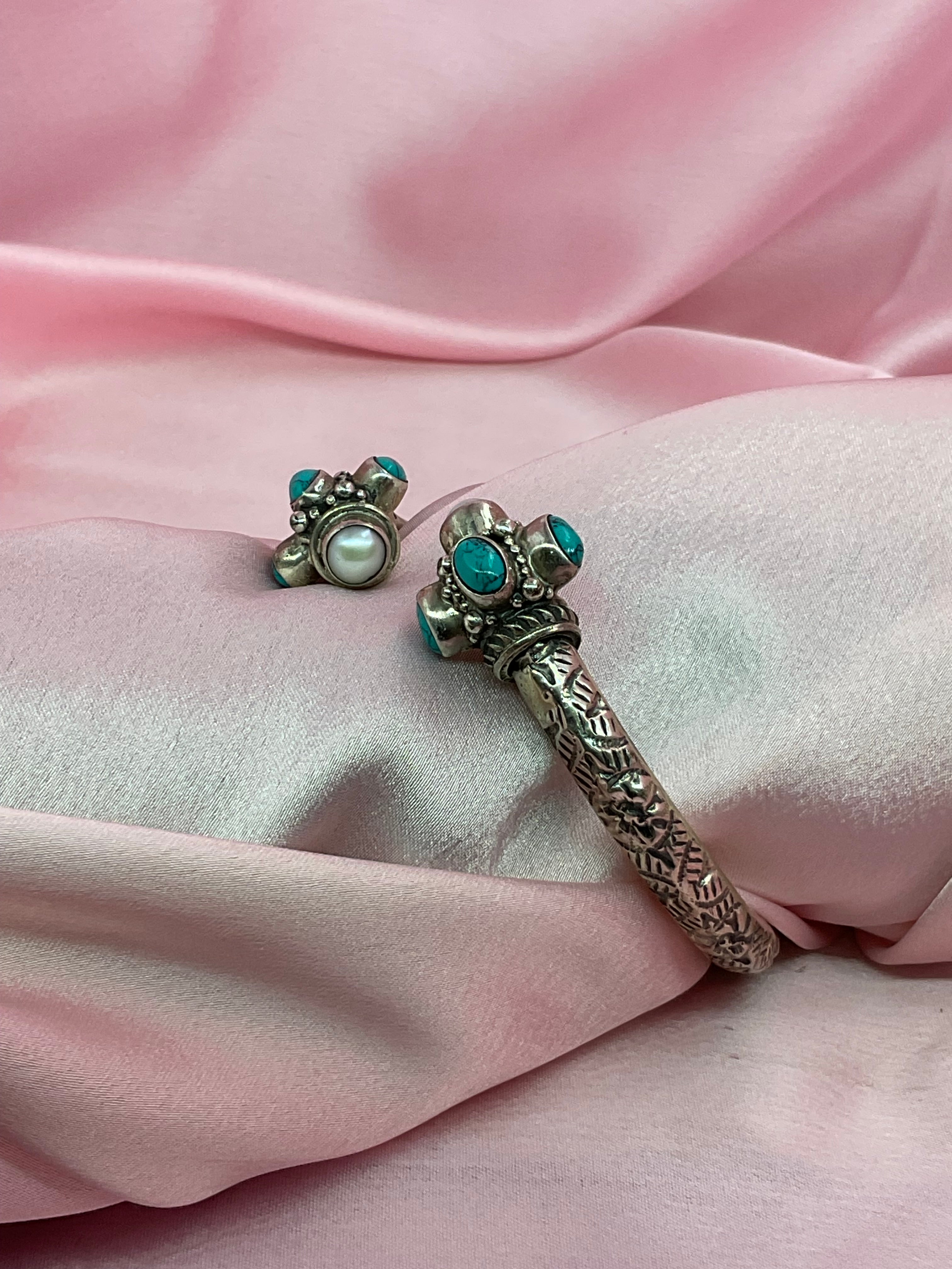 Neel Noor Sterling Silver 92.5  Kada [adjustable ]