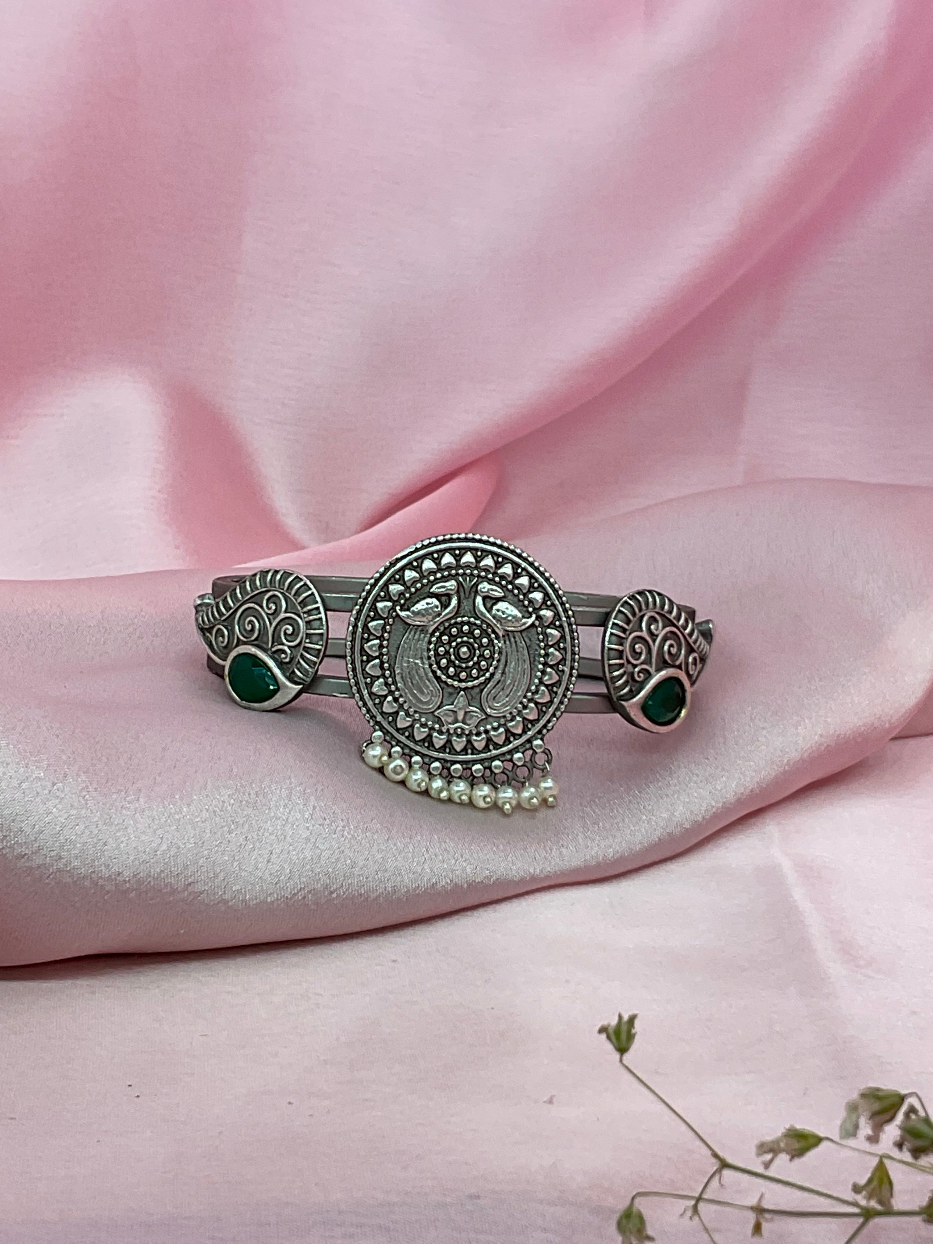 Eterna Silver Lookalike  Kada/ Bracelet [ Freesize]