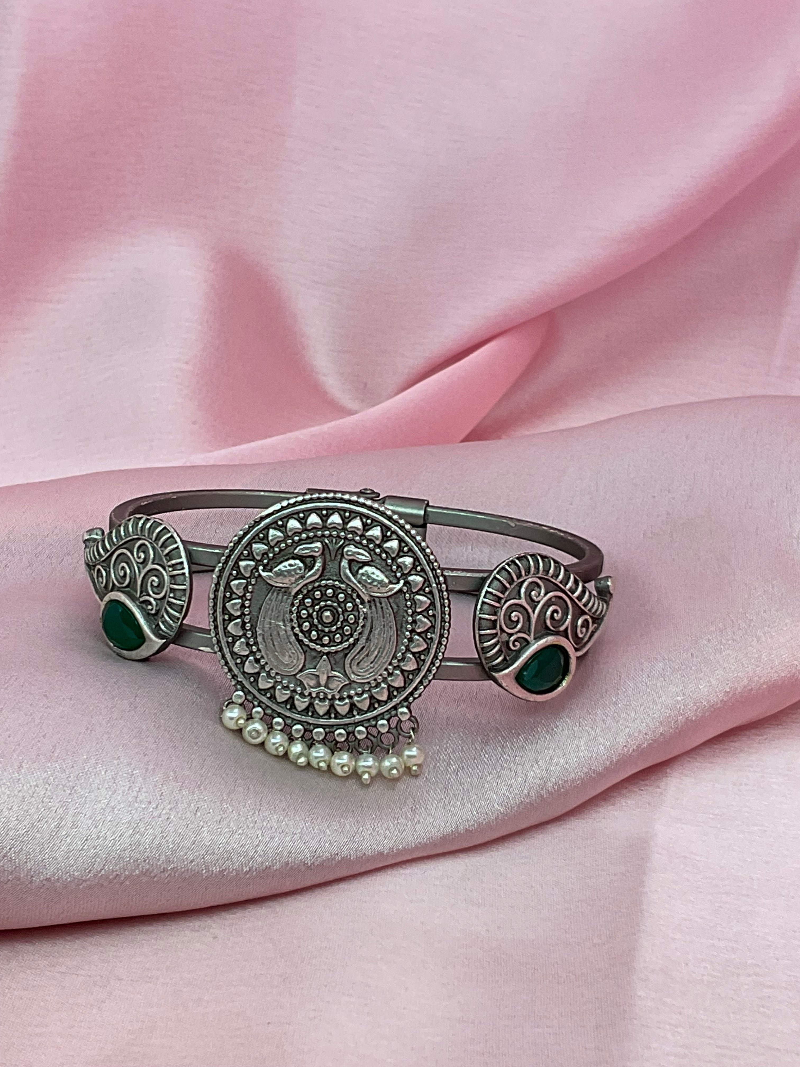 Eterna Silver Lookalike  Kada/ Bracelet [ Freesize]
