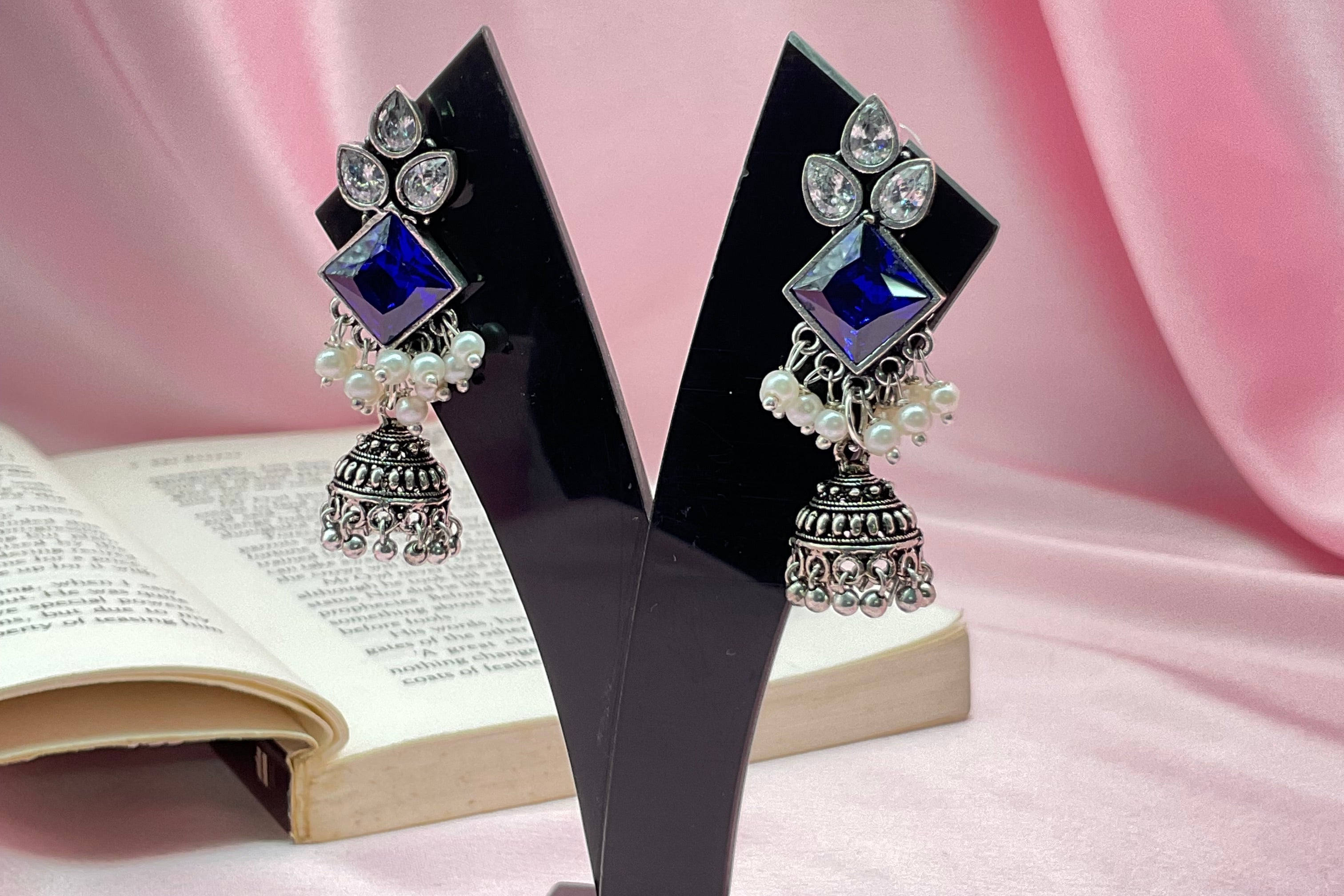 Antique Ummul Oxidised Jhumkis