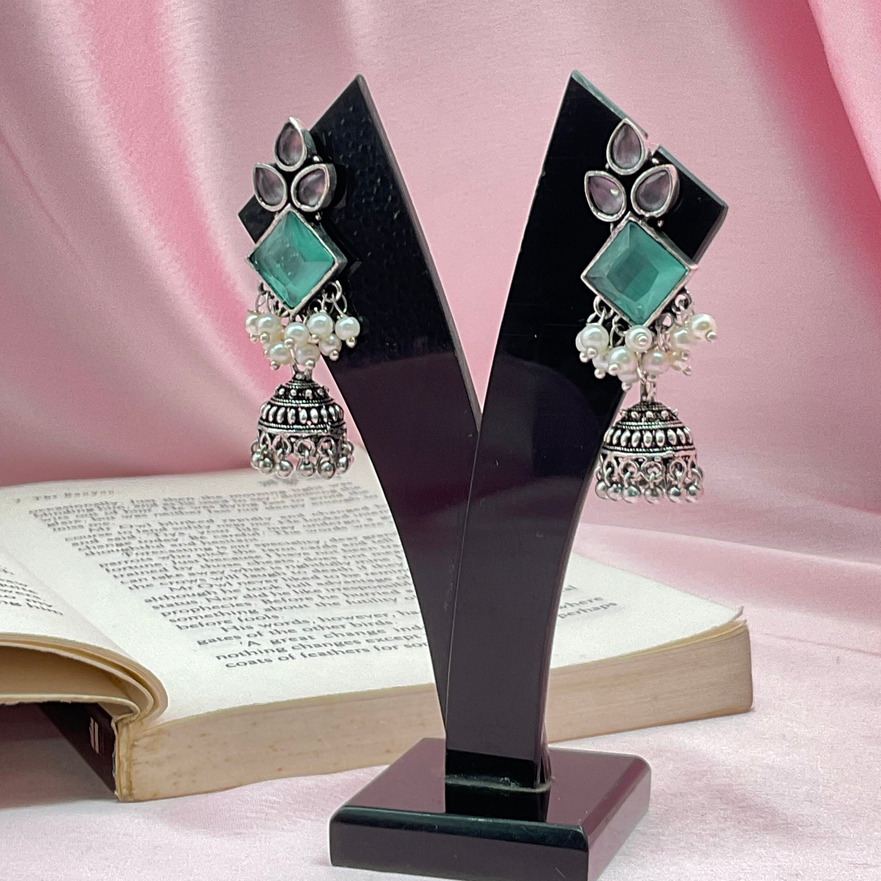 Antique Ummul Oxidised Jhumkis