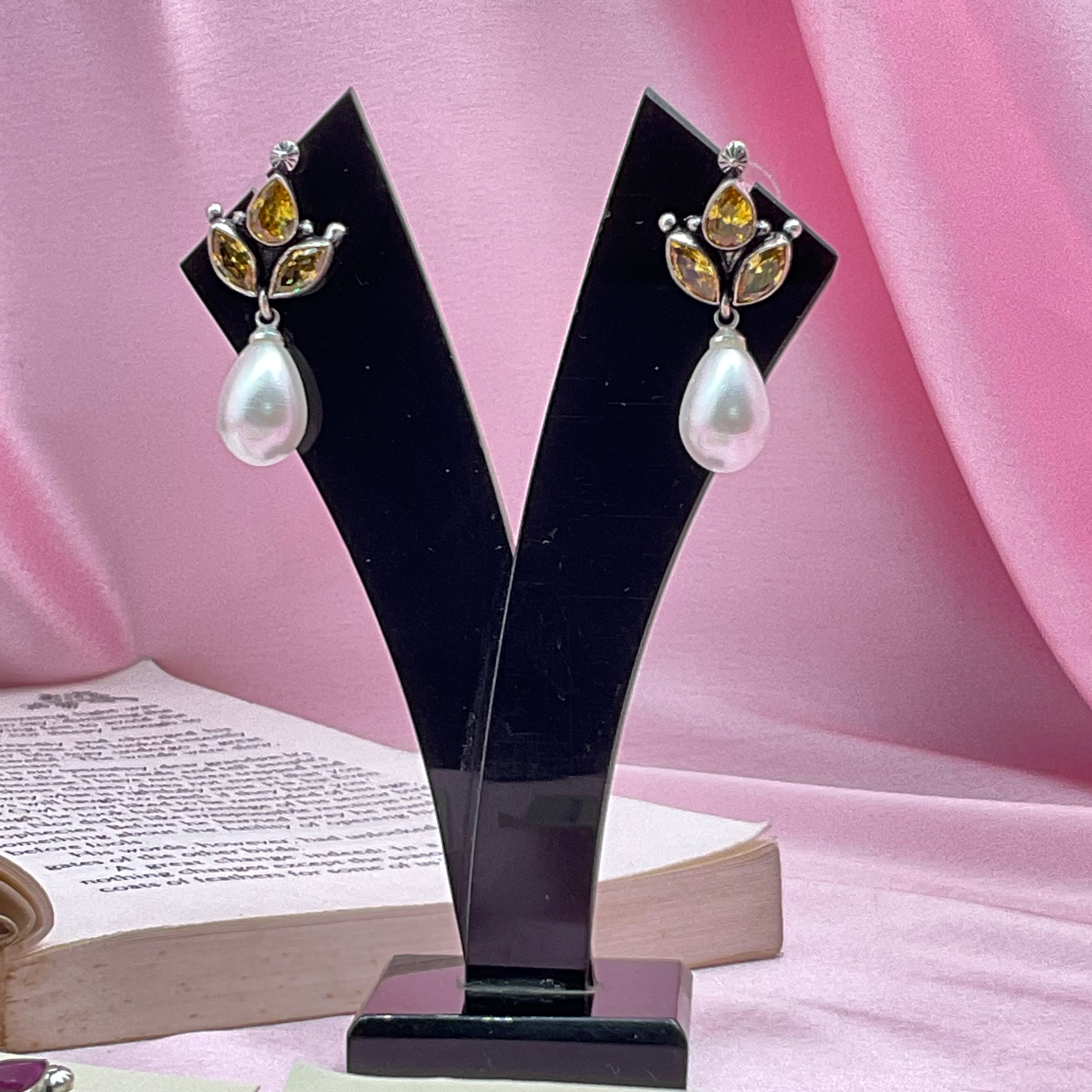 Silver Edel Drop Pearl Earrings