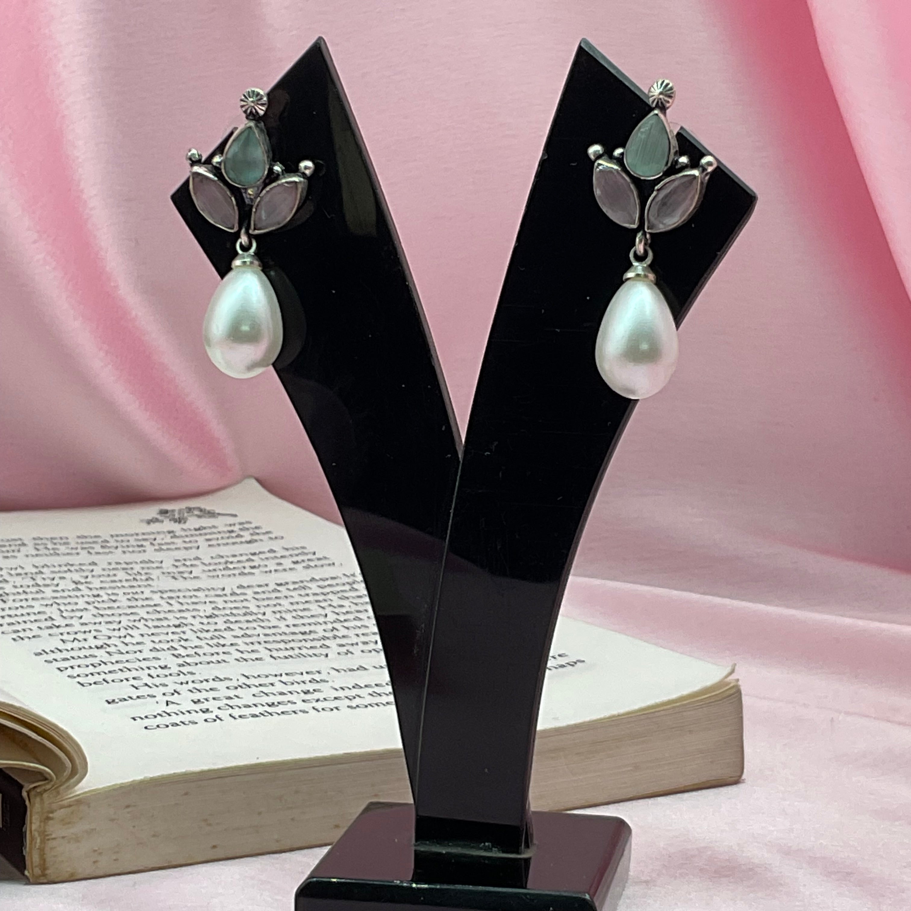 Silver Edel Drop Pearl Earrings