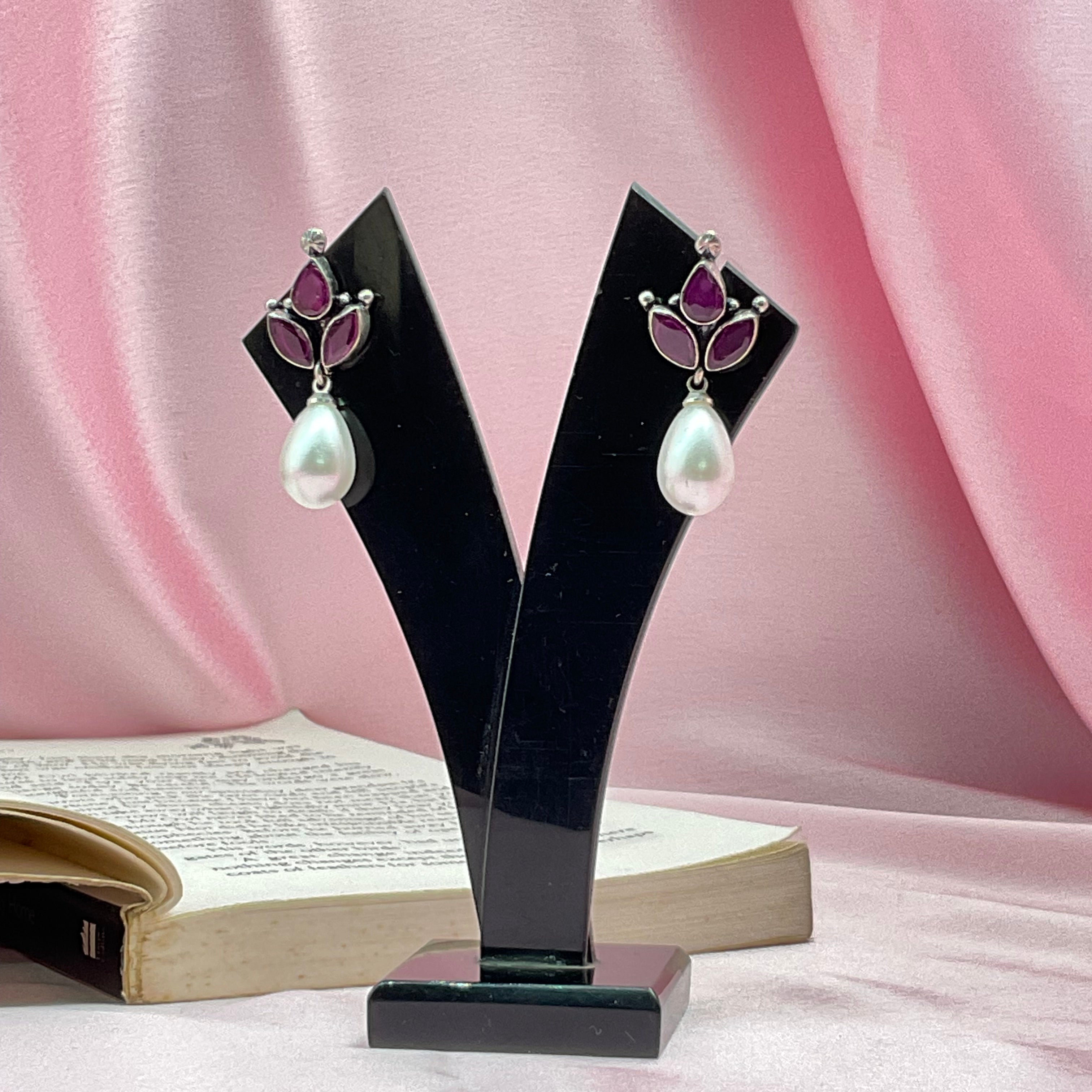 Silver Edel Drop Pearl Earrings