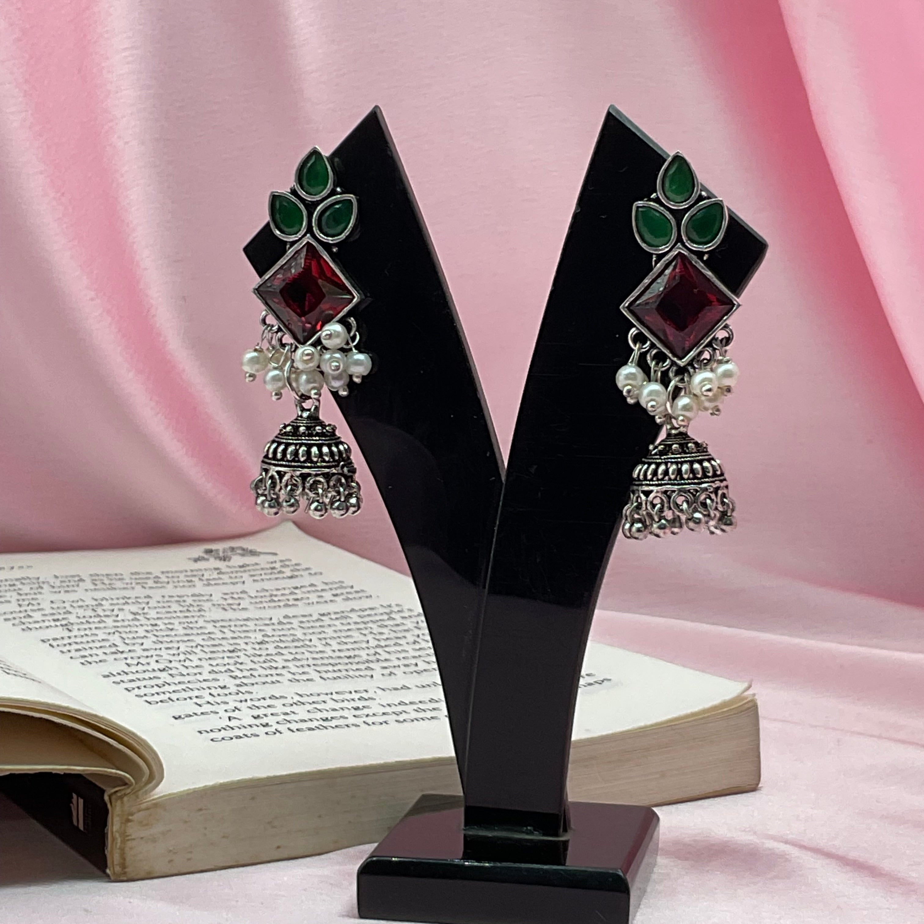 Antique Ummul Oxidised Jhumkis