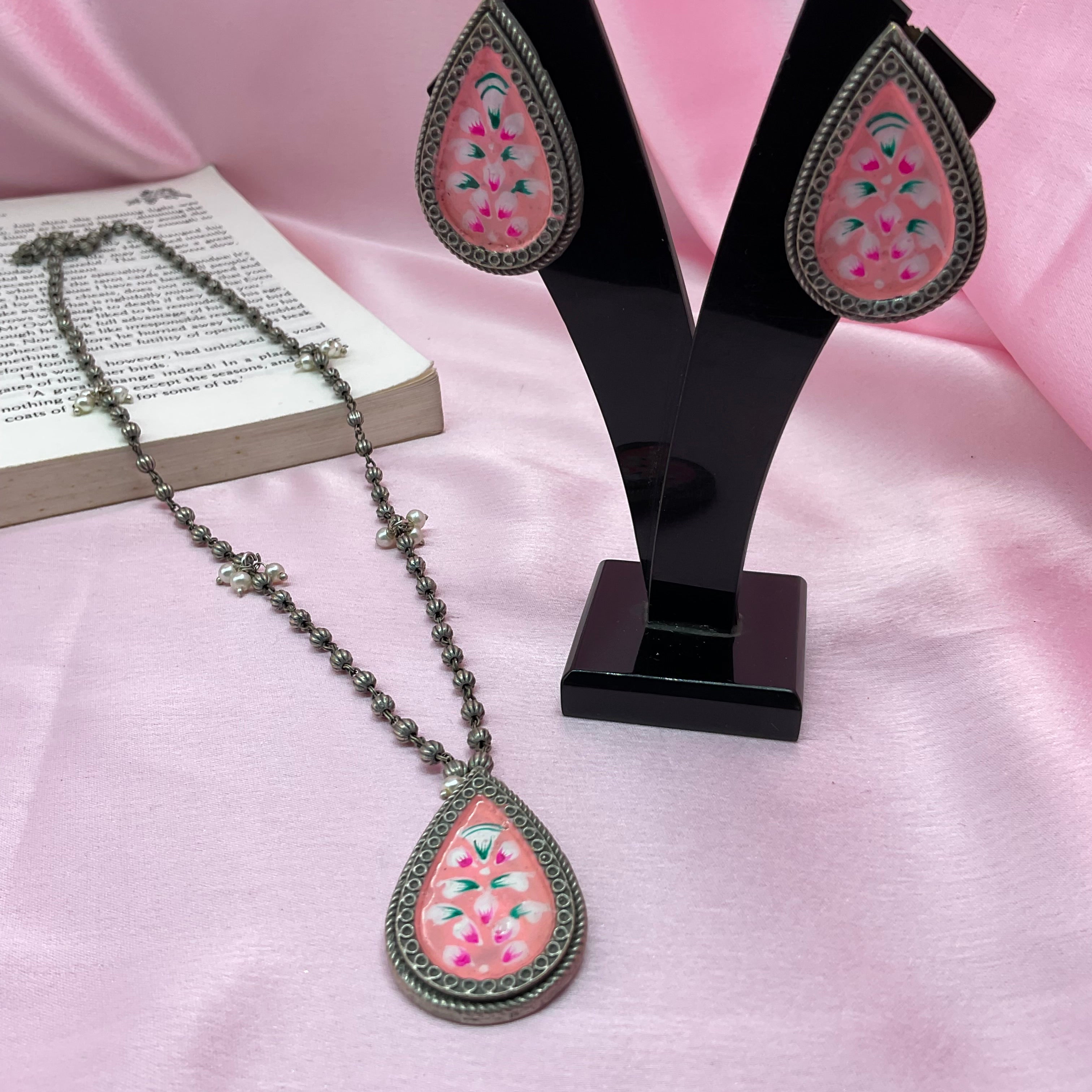 Hand- Painted Pendant Earring Sets