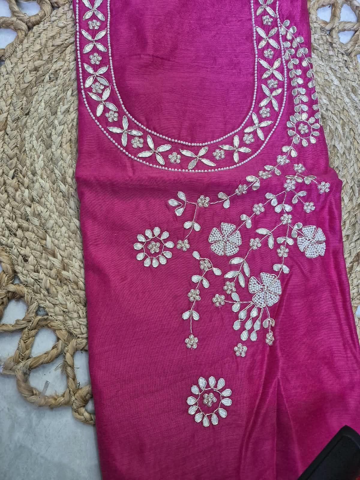 Kumudini Gota Patti Moti Chanderi Kurta