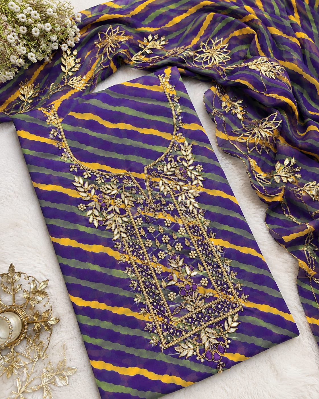 Multicolour Gota Patti Georgette Full Suit