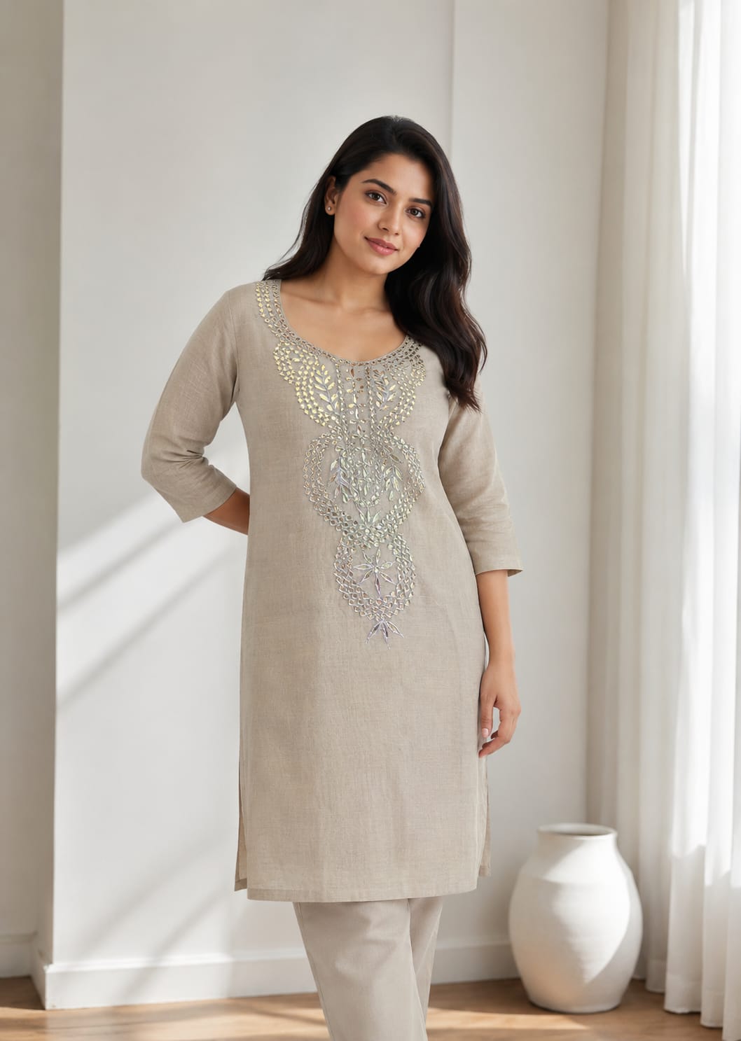 Riwaayat Gota Patti Chanderi Kurta pcs